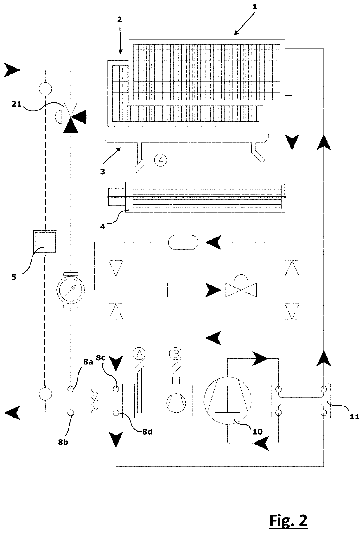 Air conditioning system, peripheral air-conditioning unit thereof and water pipeline upgrading method for heating purposes