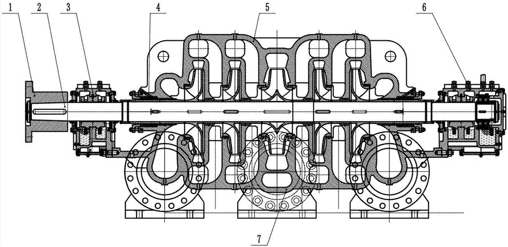 A horizontal split parallel multistage pump