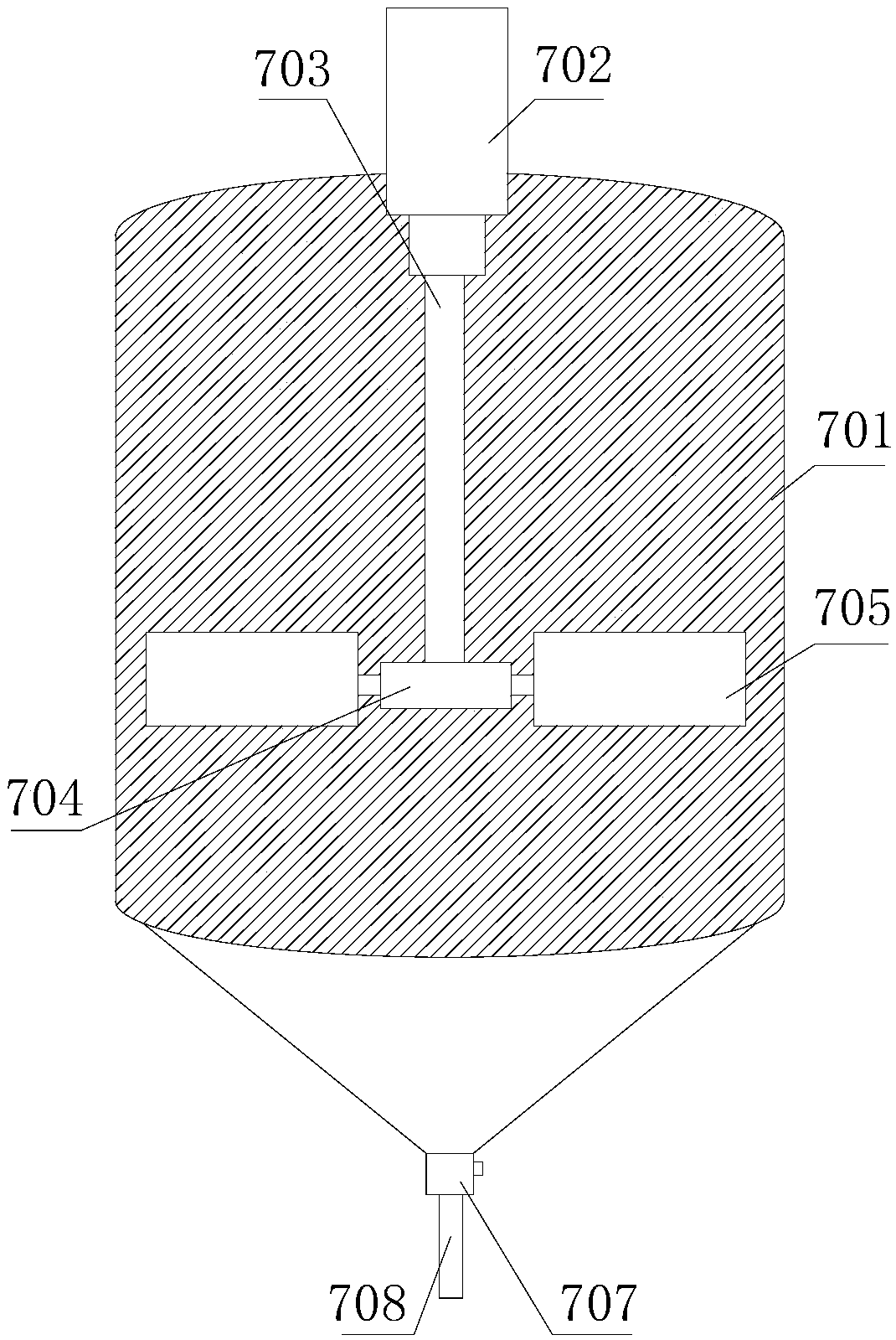Ore coal material processing and stirring filling device