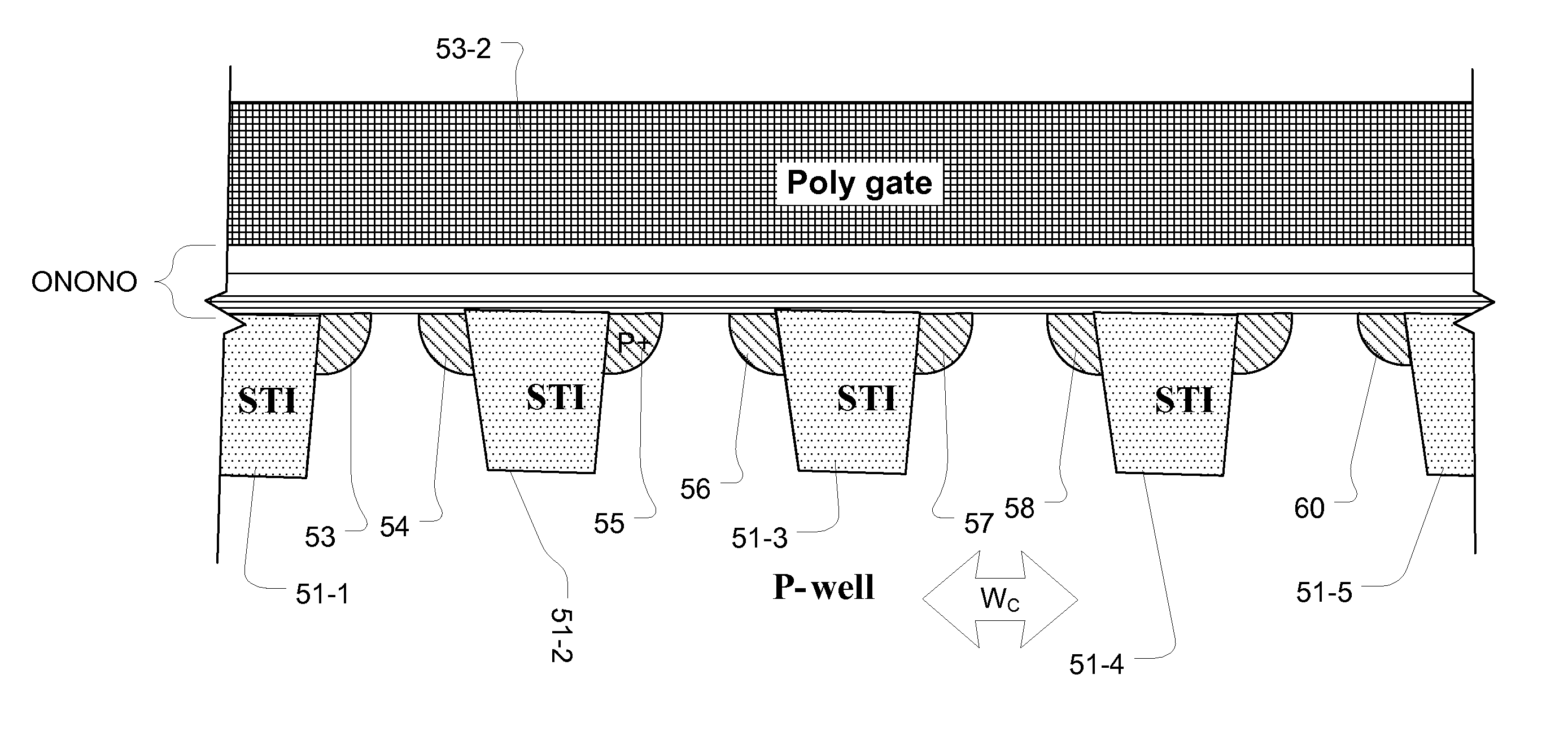 Lateral pocket implant charge trapping devices