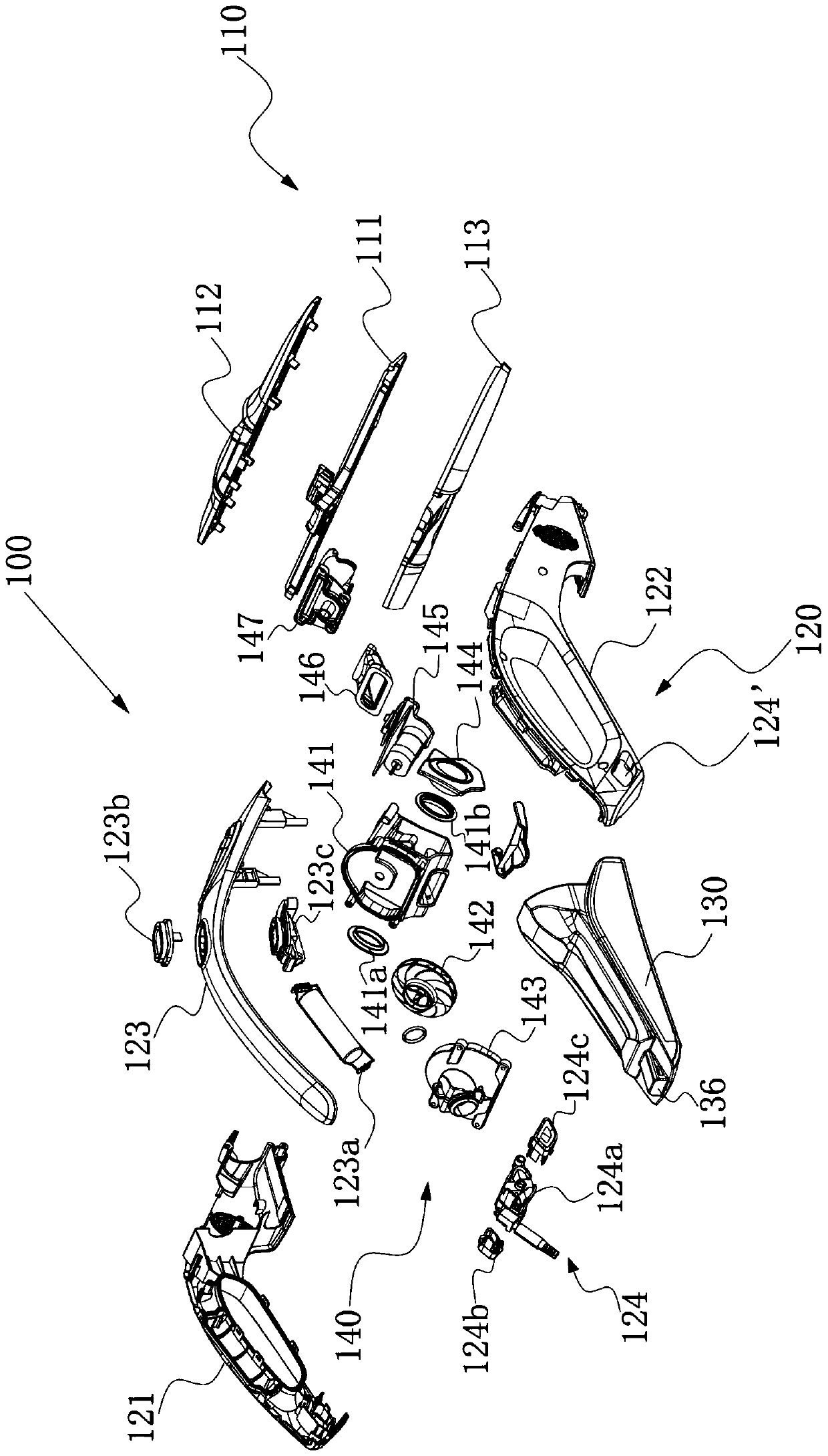 A kind of hand-held window cleaning machine with anti-spray water