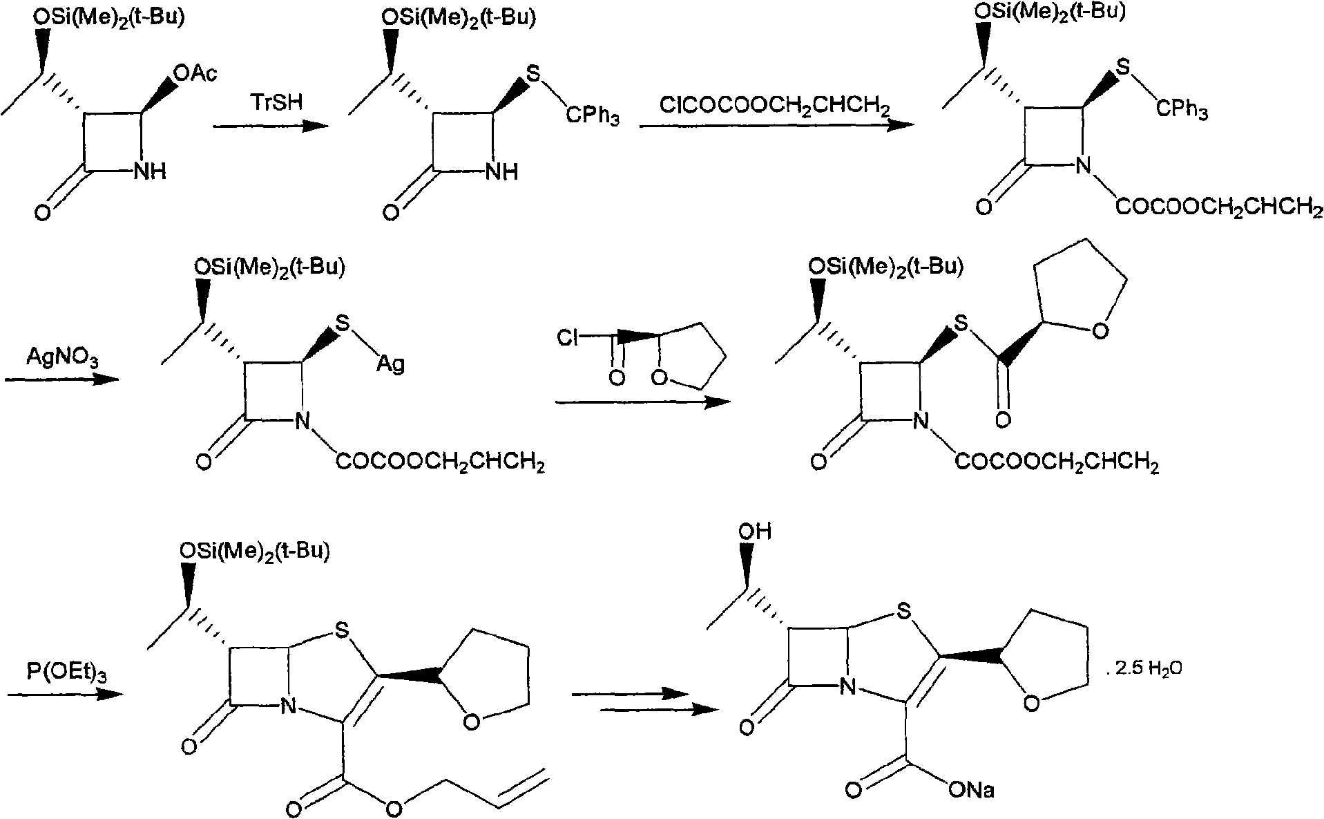 Synthetic method of faropenem sodium
