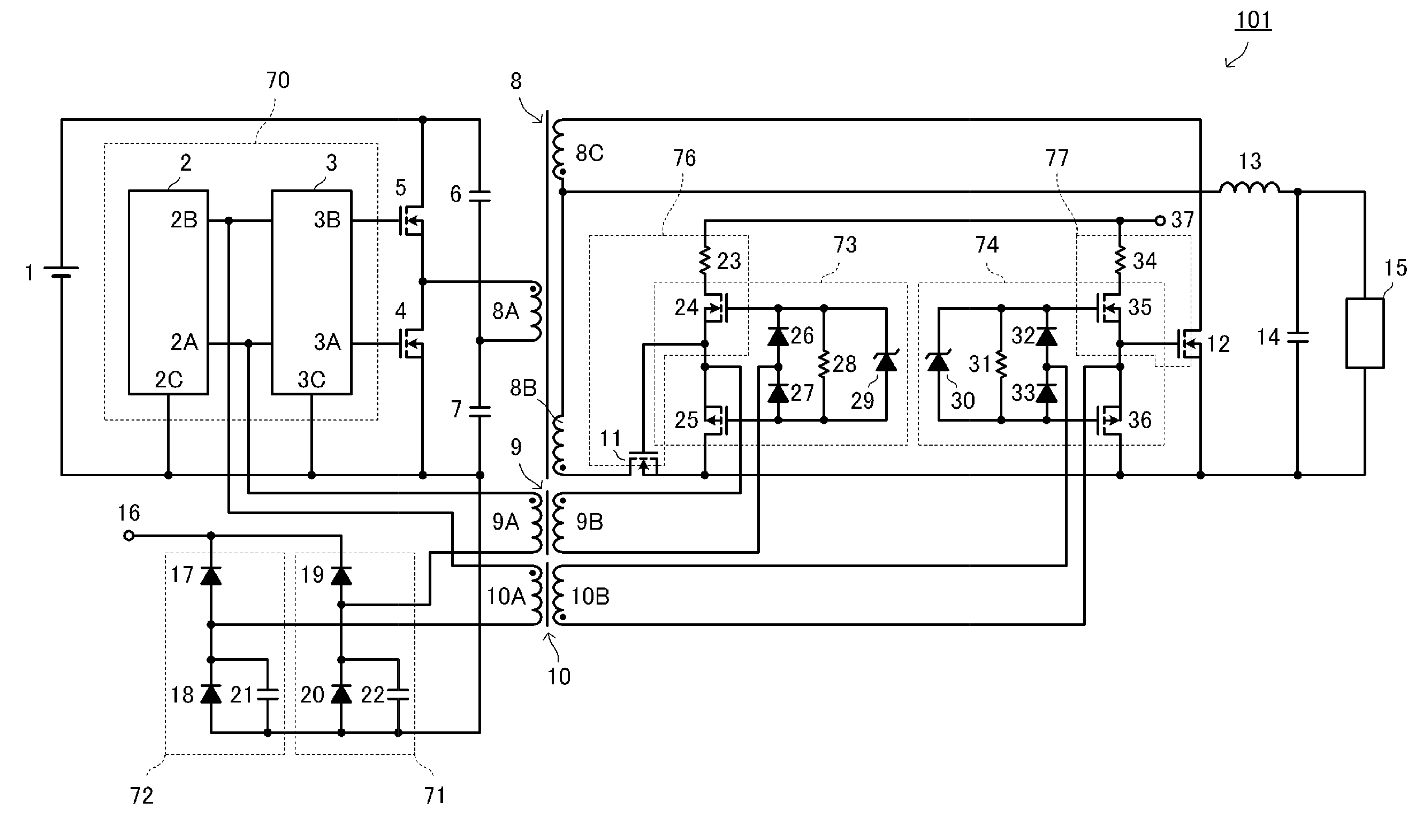 Double-ended isolated dc-dc converter