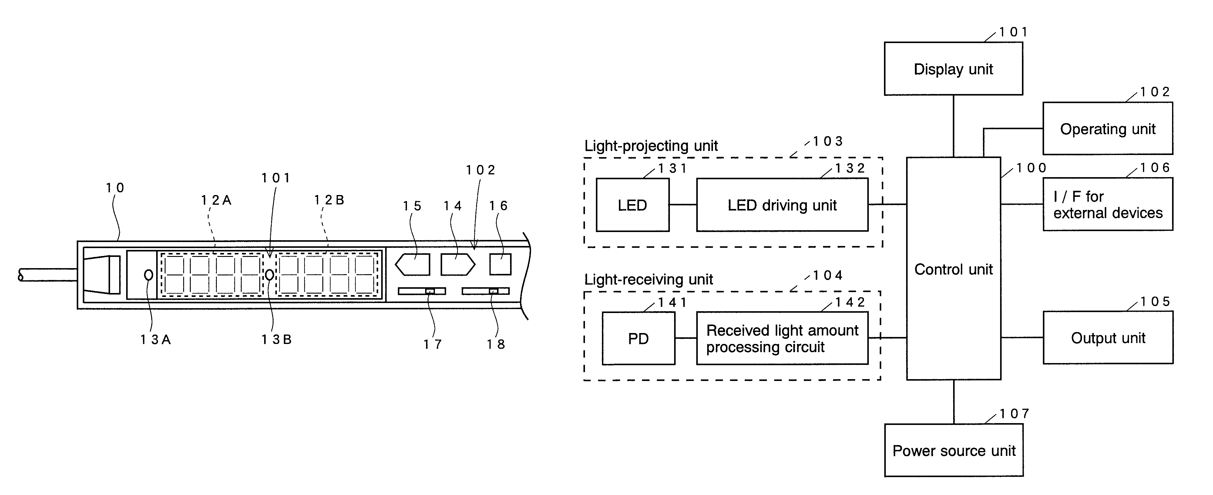 Photoelectric sensor and method for aiding checking of threshold