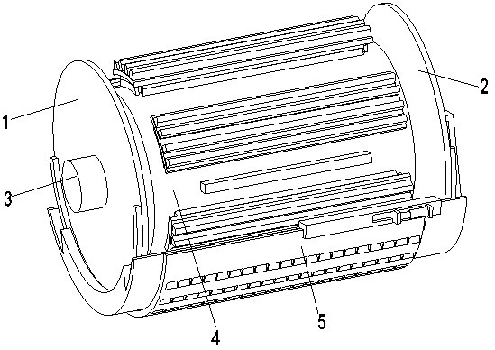 A rice-wheat combine harvester threshing separation device