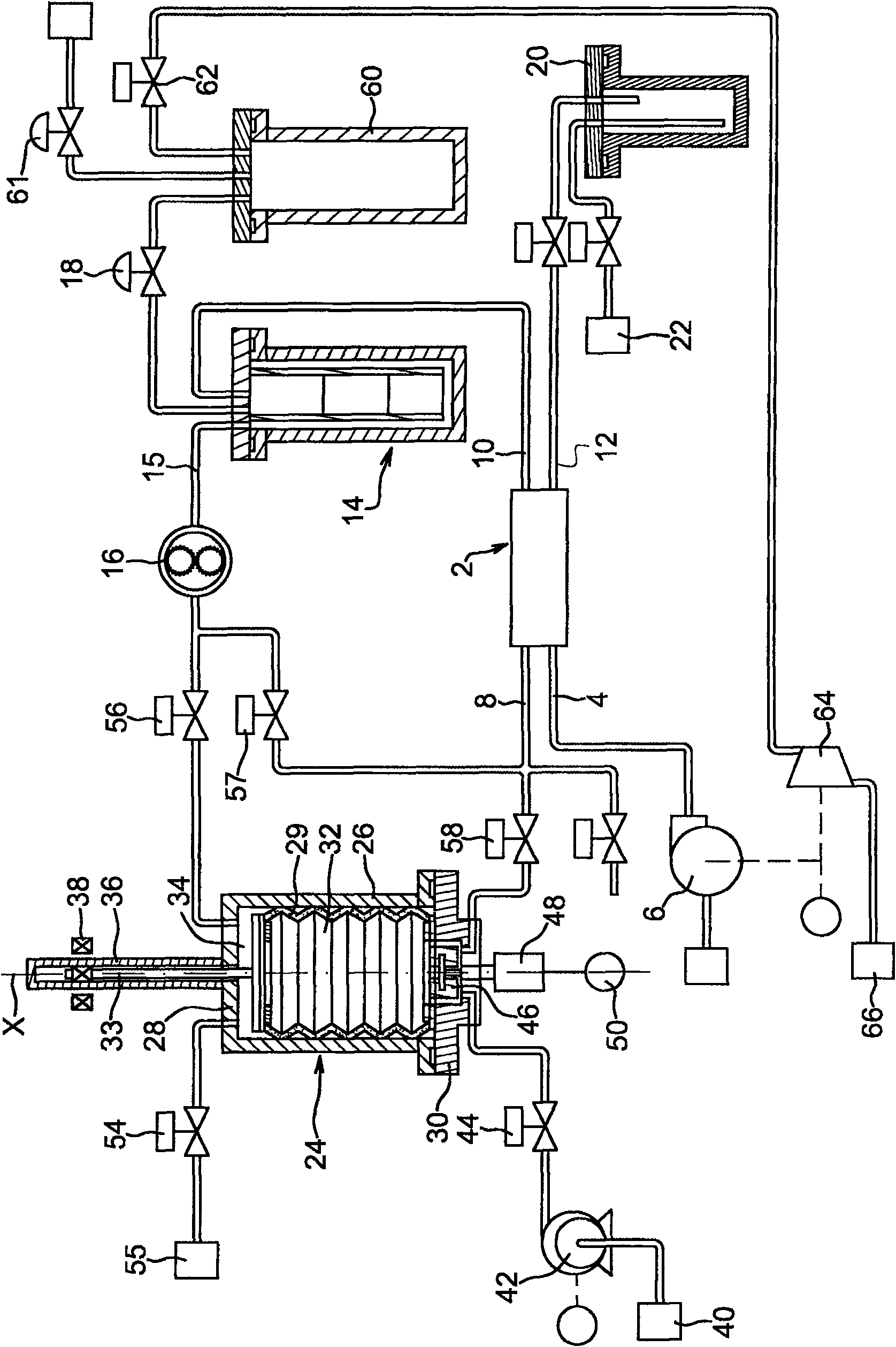Device and installation for injecting particulate materials into a chamber, and corresponding method