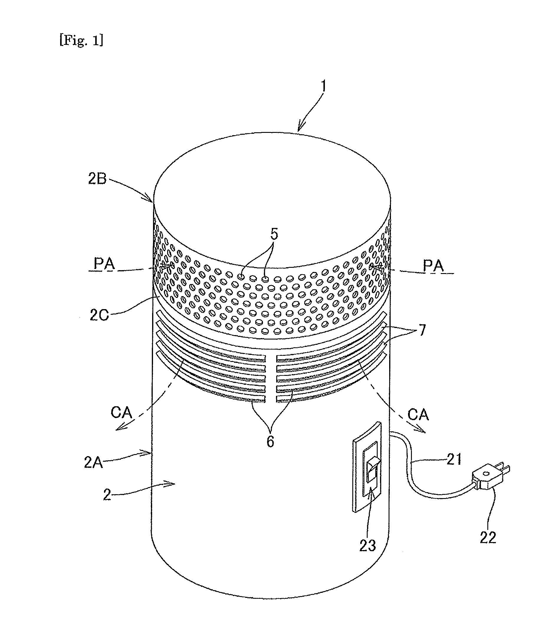 Method and device for cleaning air