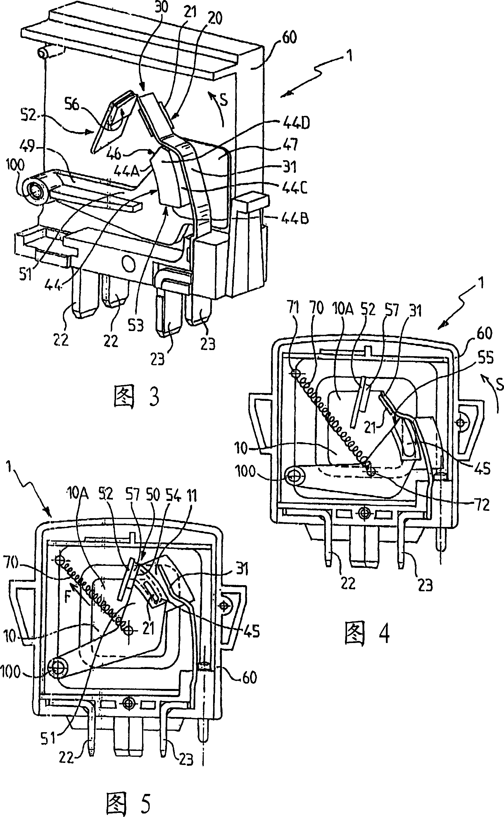 Overvoltage protection device provided with arc cutting means and corresponding method