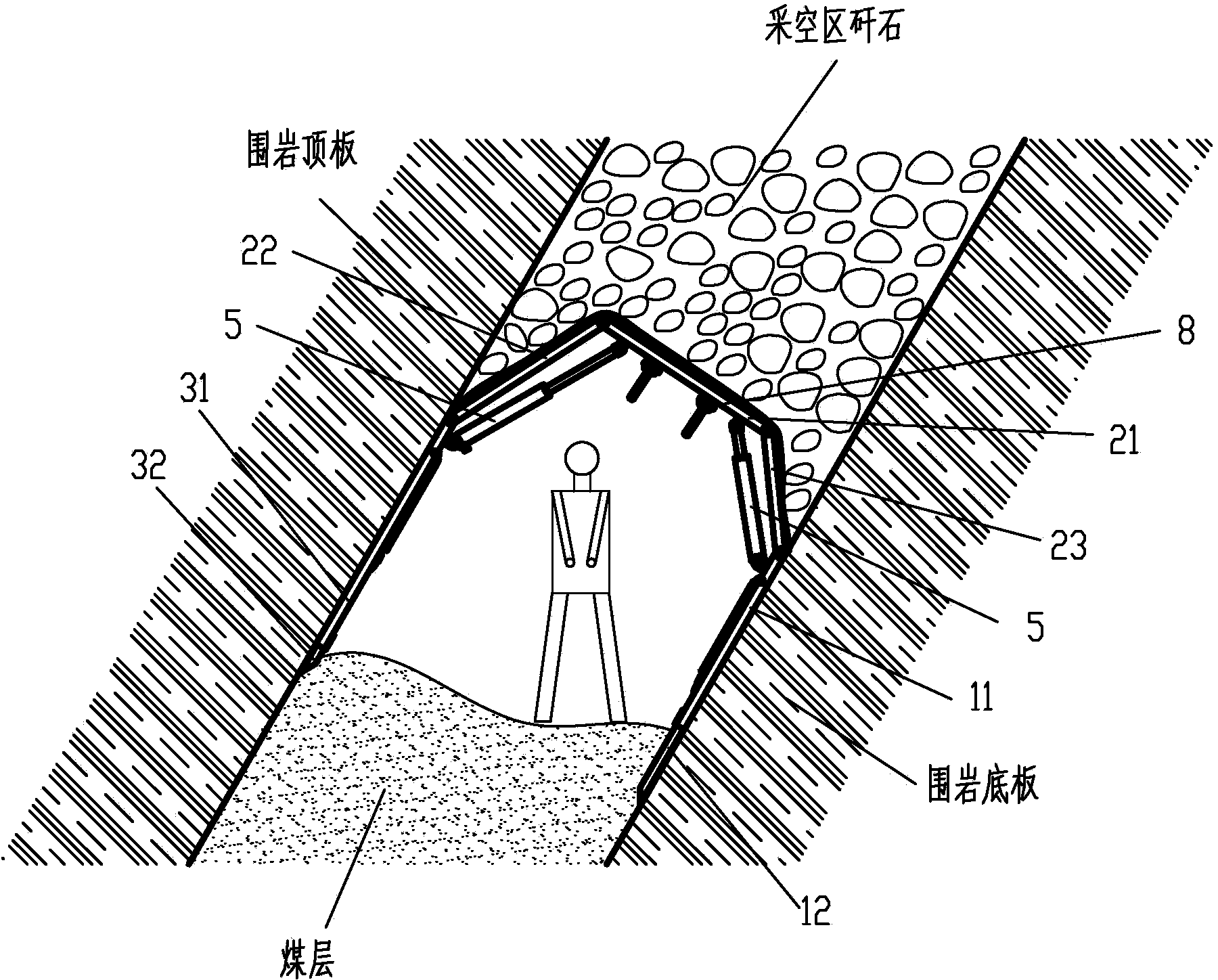 Shield support for steep medium-thickness coal seam