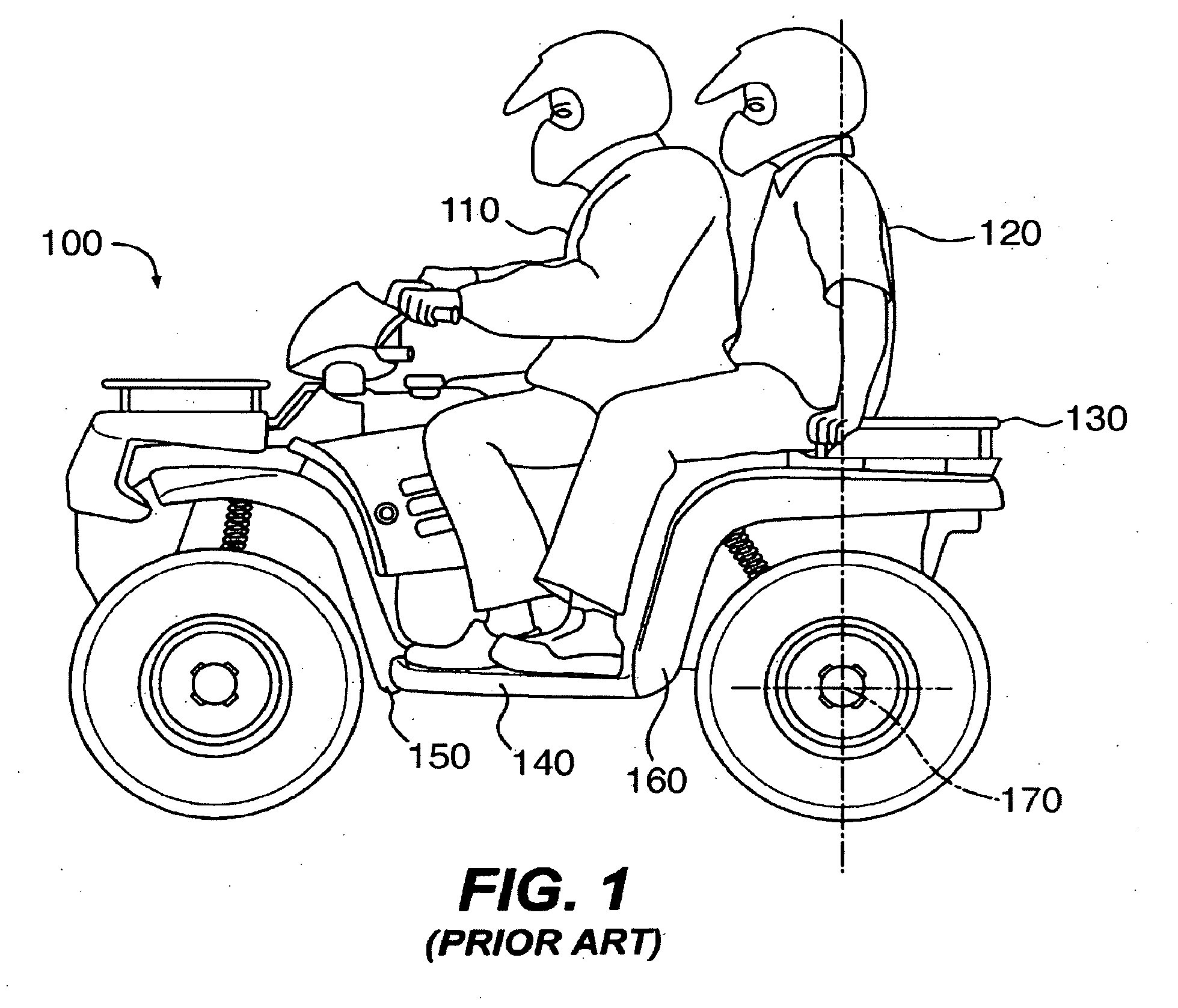 Flip-down footrest for an all-terrain vehicle