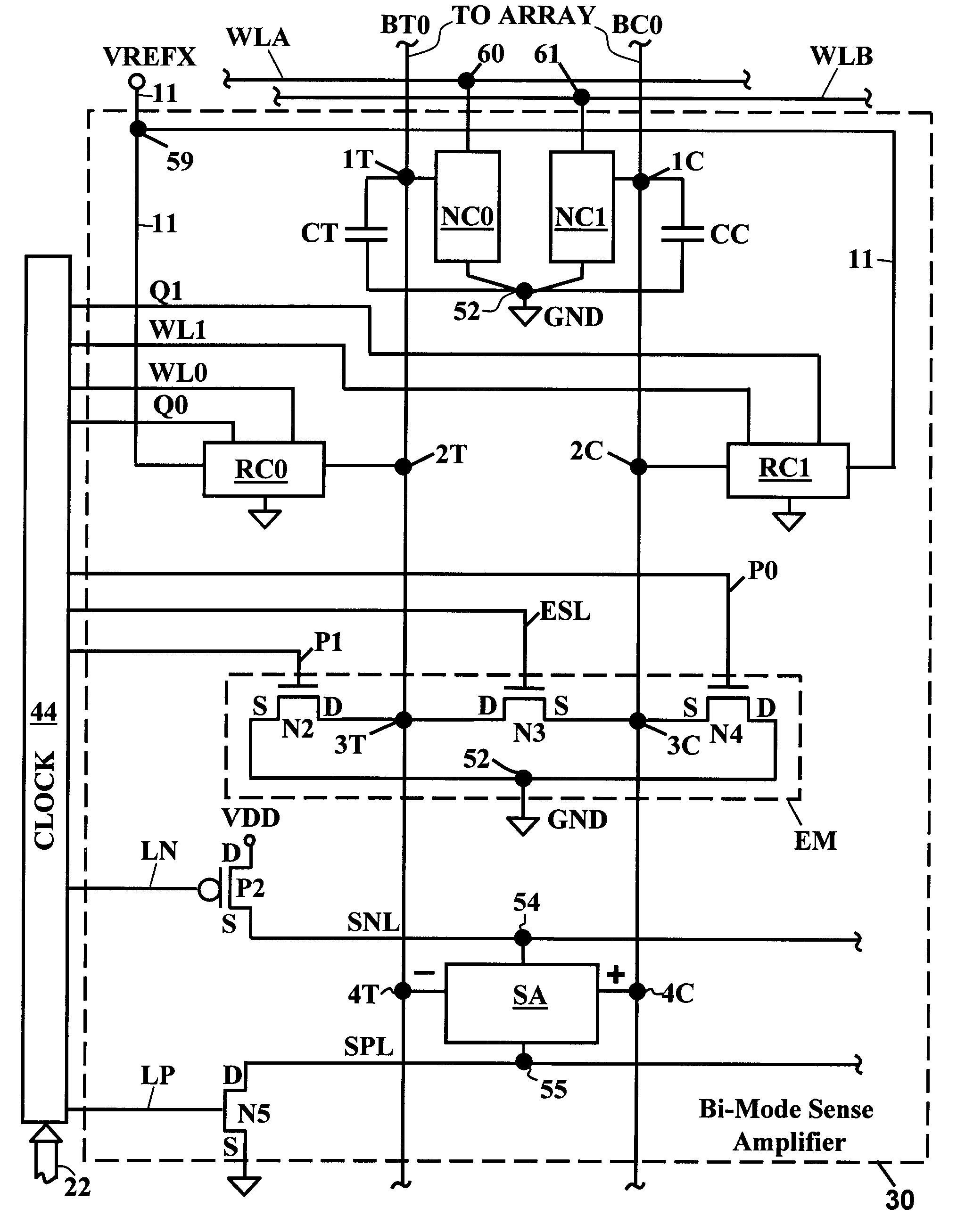 Bi-mode sense amplifier with dual utilization of the reference cells and dual precharge scheme for improving data retention