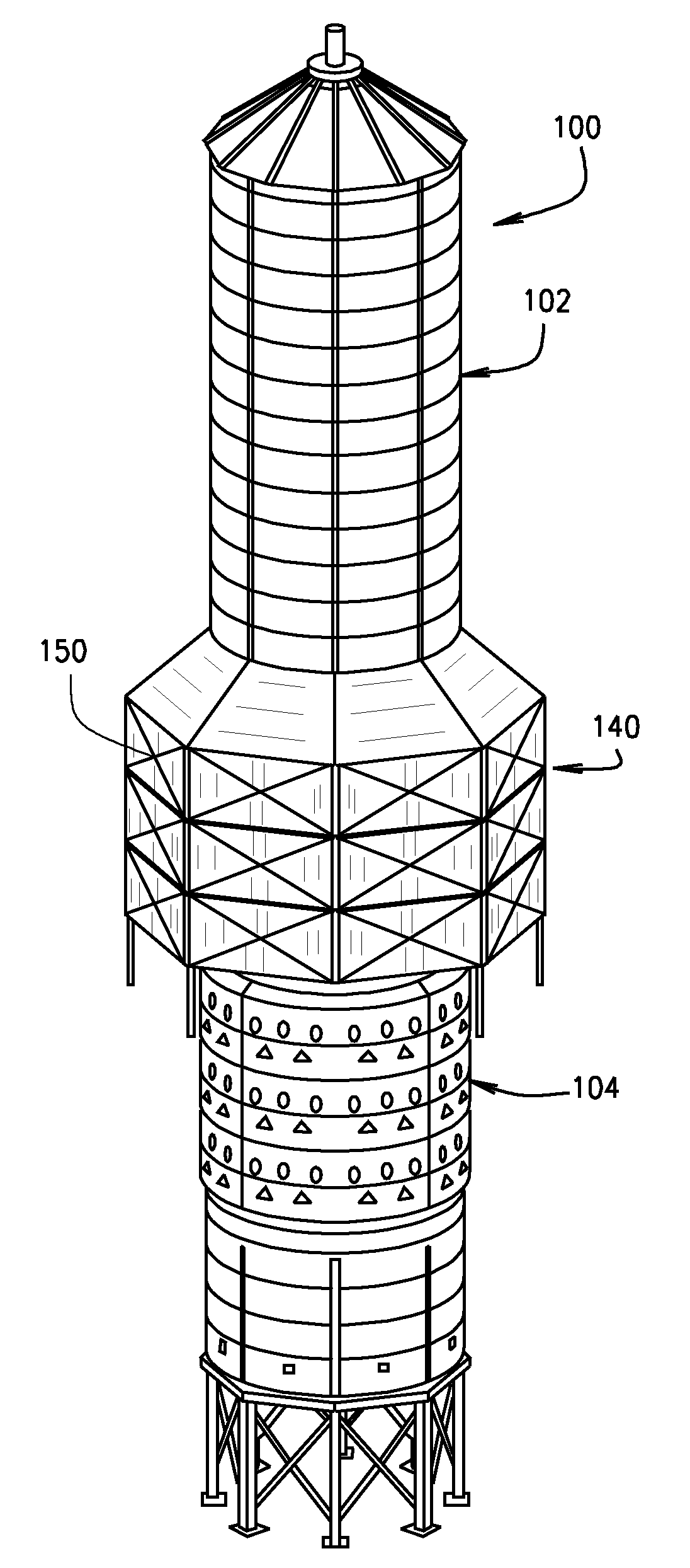 Tower grain dryer with improved heat reclamation and counter-flow cooling section