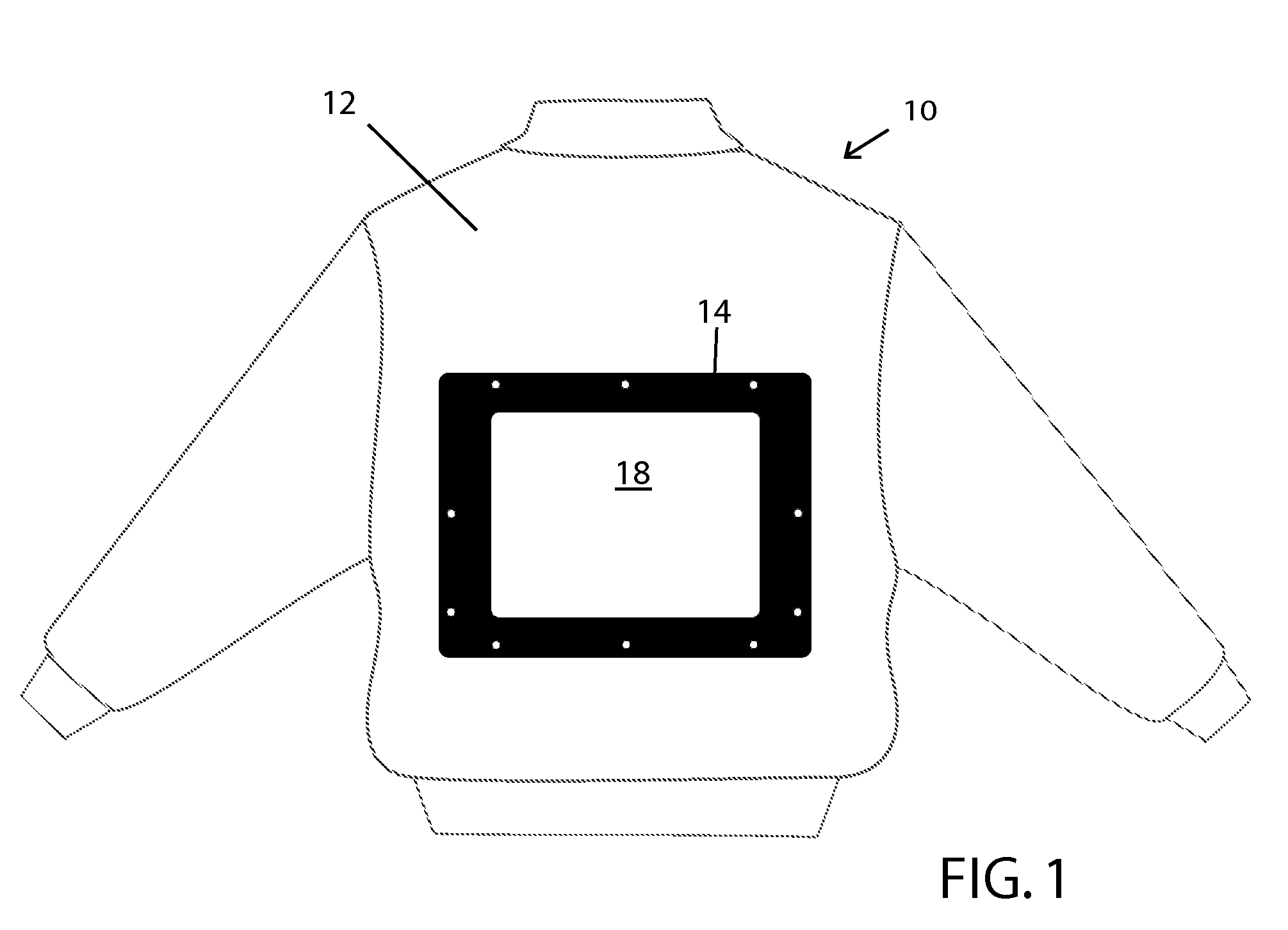 Display system in article of clothing