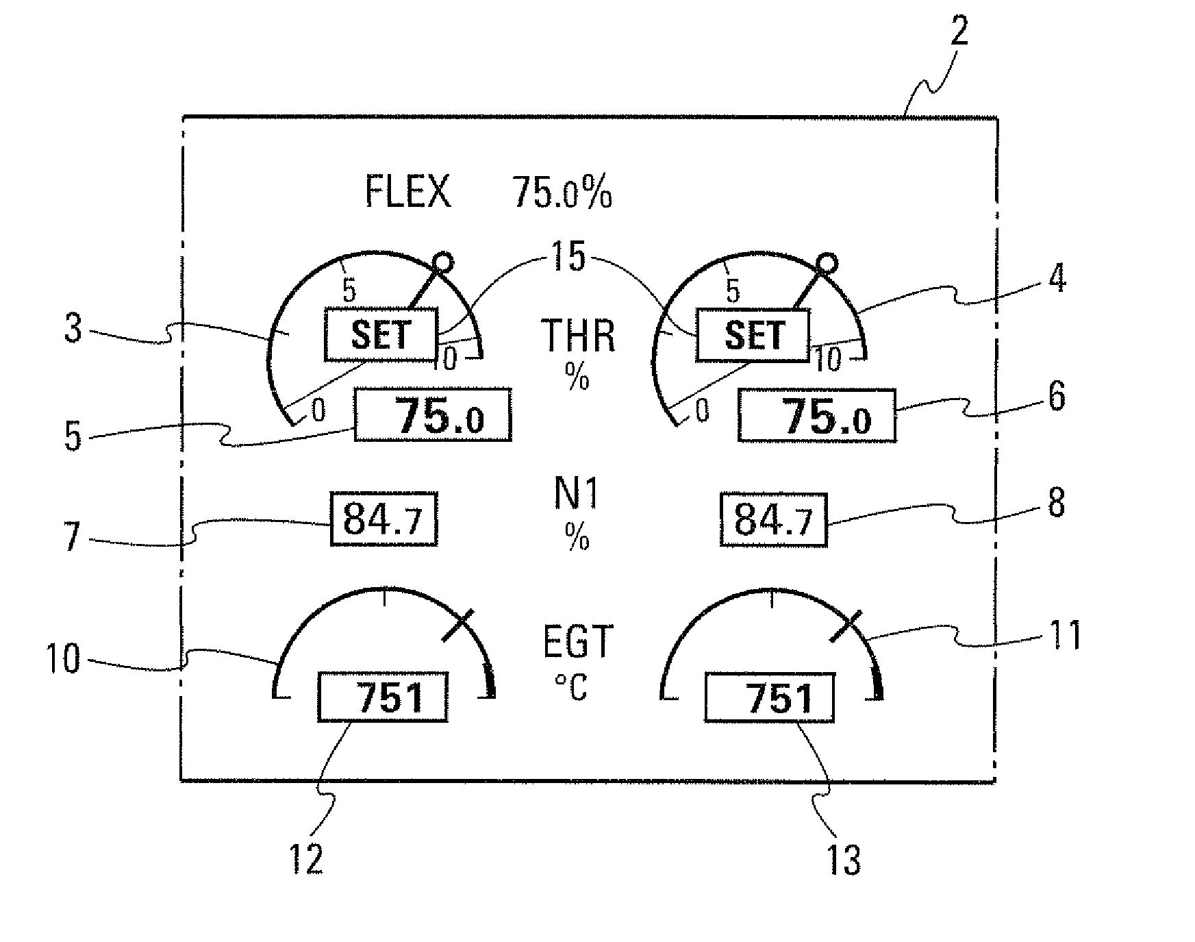 Device for confirming the engine thrust of an aircraft
