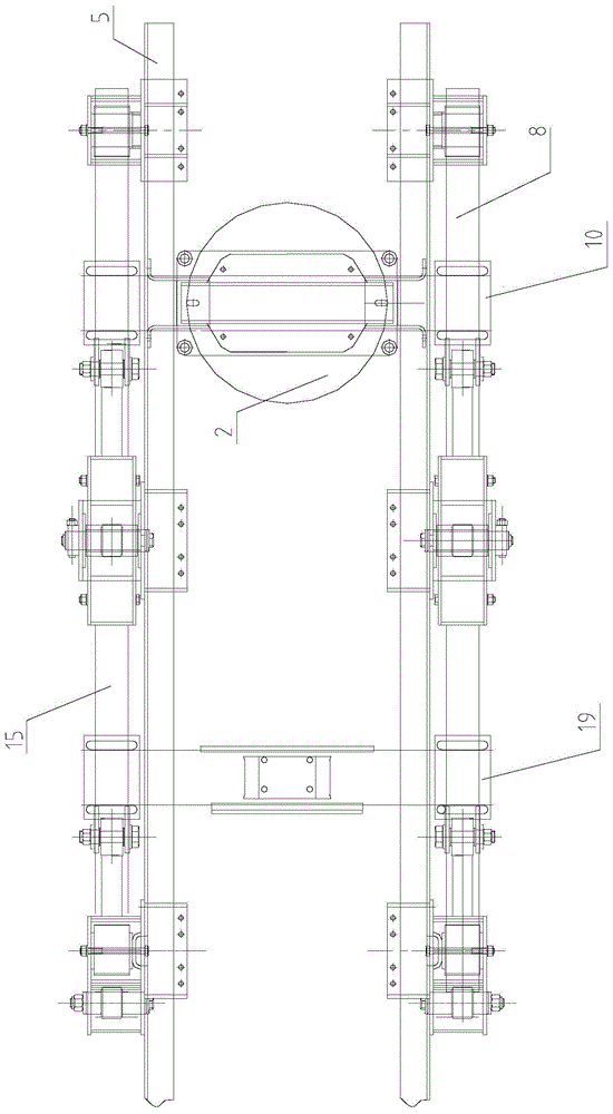 Leaf spring suspension system of air bag lifting bridge structure and car
