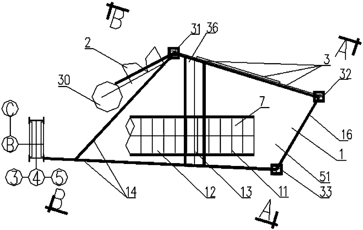 A blast furnace taphole top suction dust removal device