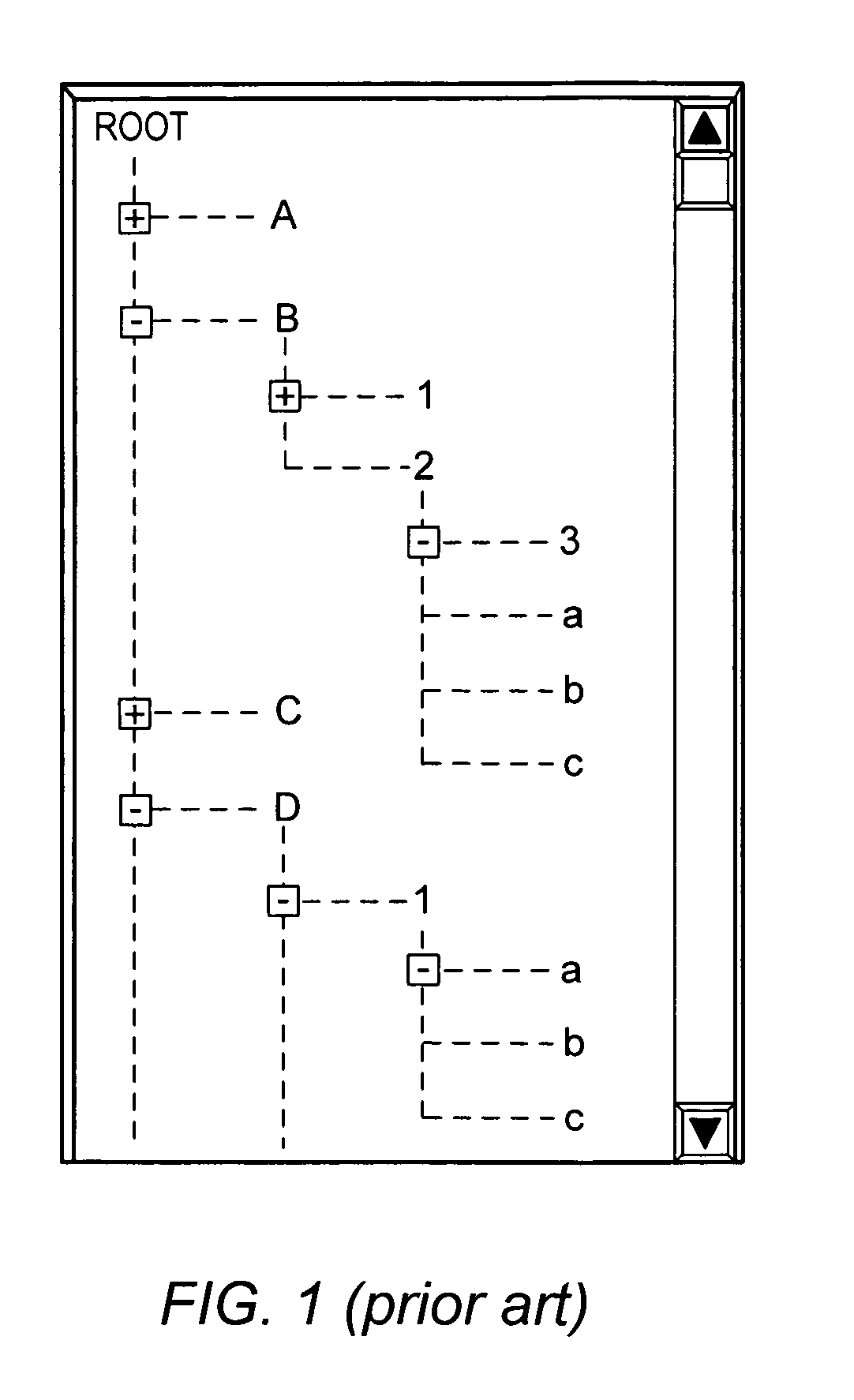 System and method for presenting information organized by hierarchical levels