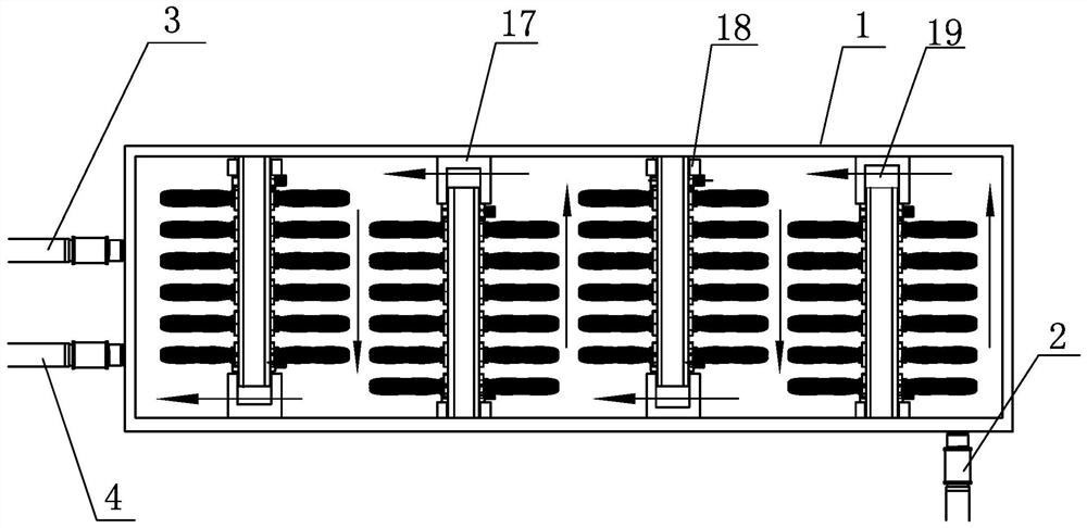 A vertical cross-flow filtration integrated device based on hollow fiber membrane