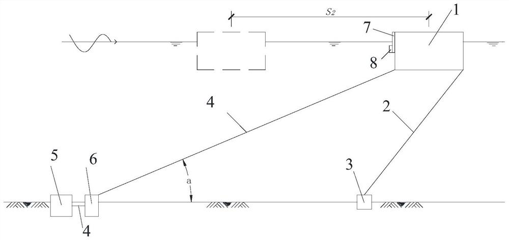 Intelligent anchor chain system of floating type anti-slope breakwater and control method