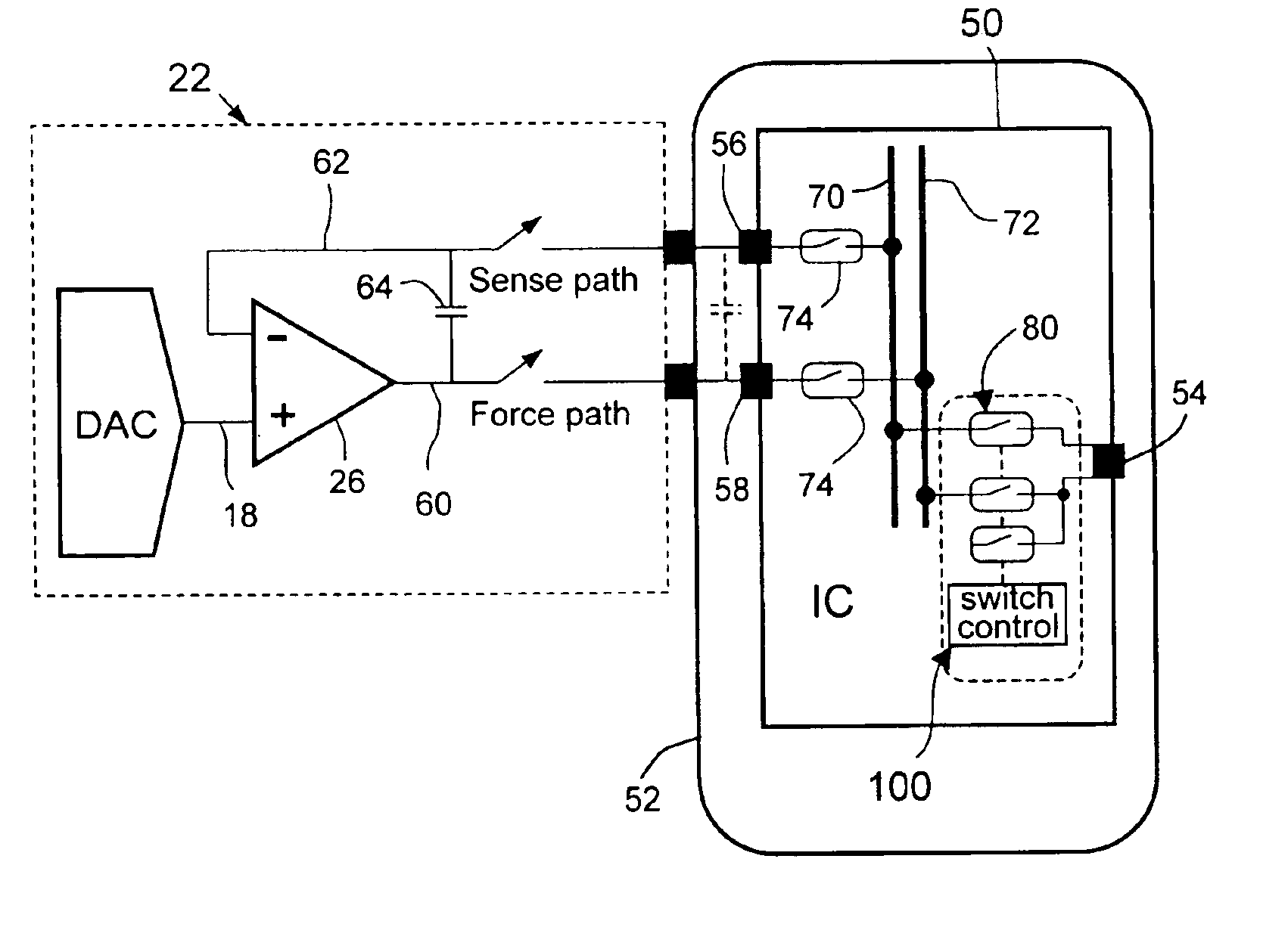 Circuit and method for accurately applying a voltage to a node of an integrated circuit