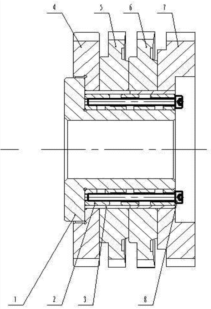 Internally-locking-type push broach