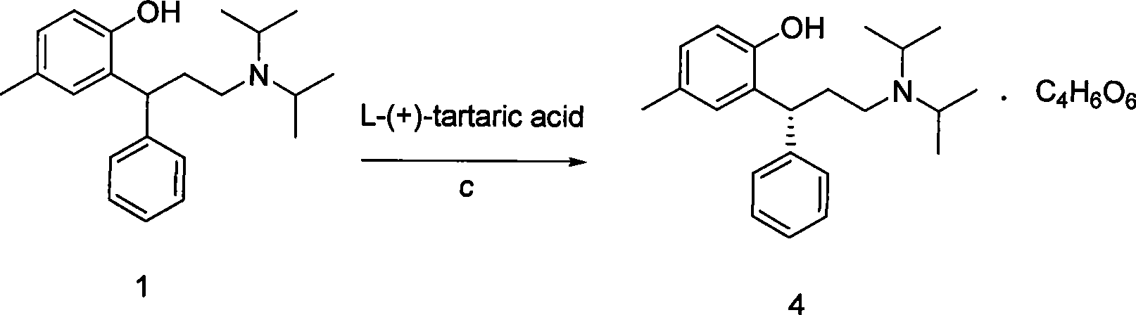 Method for preparing tolterodine and tartrate thereof