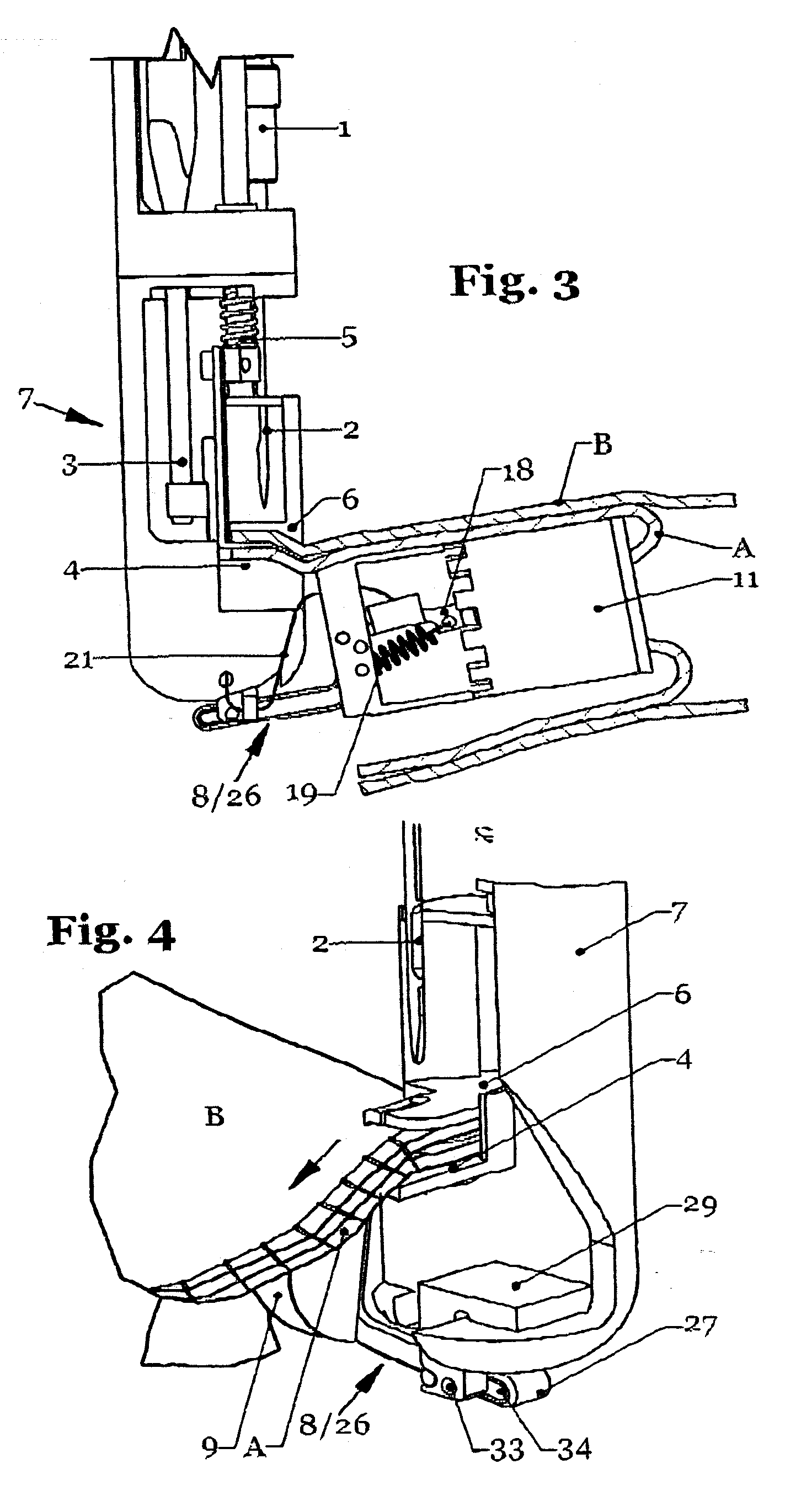 Device attachable to a surgical suturing machine for forming an end-to end anastomosis on two hollow organs