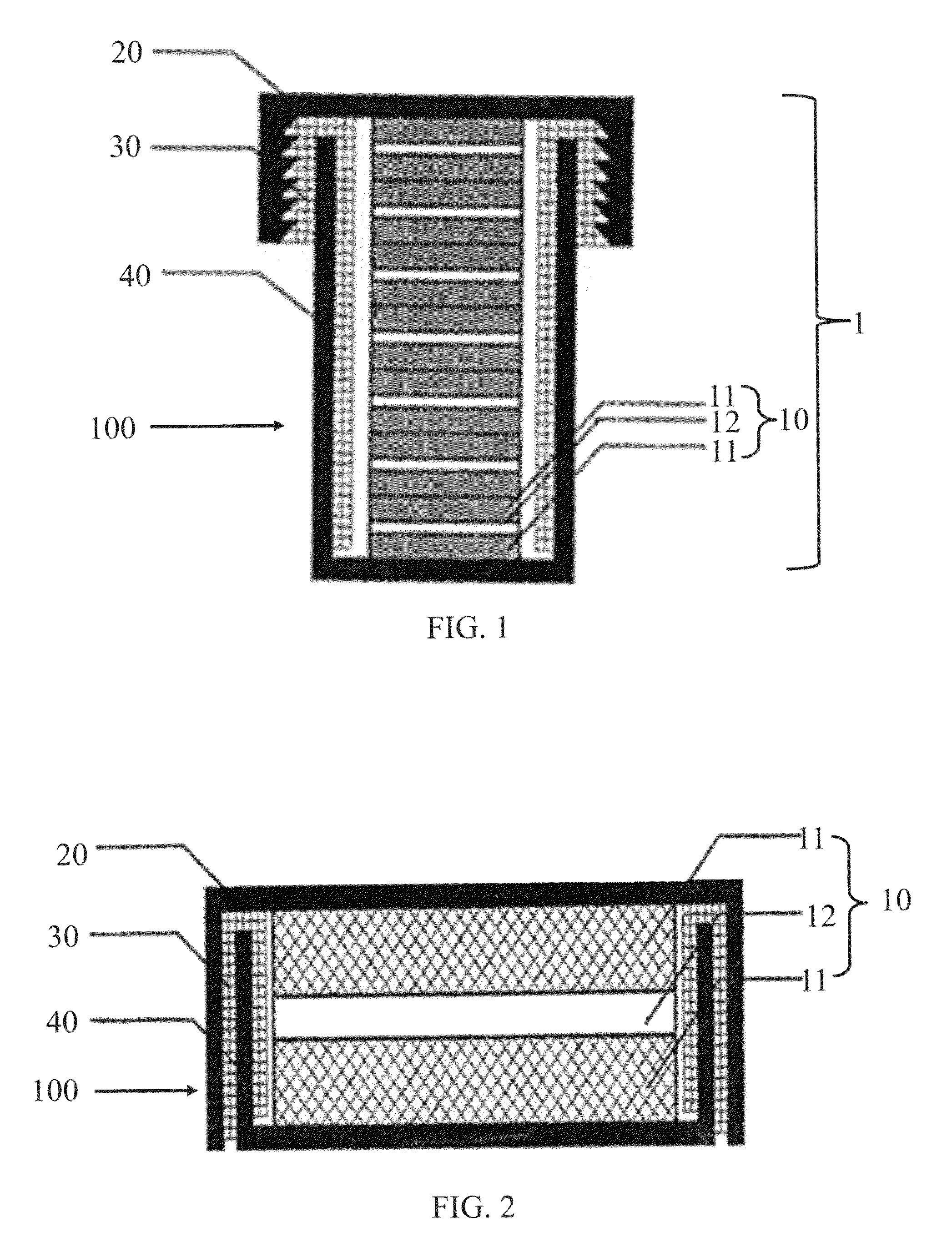 Packaging structures of an energy storage device