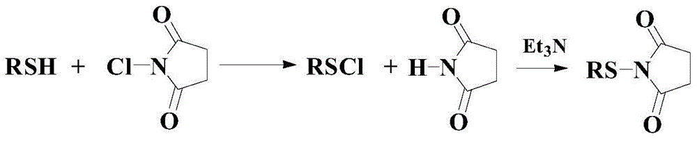 A kind of synthetic method of intermediate thiosuccinimide compound in pharmaceutical field