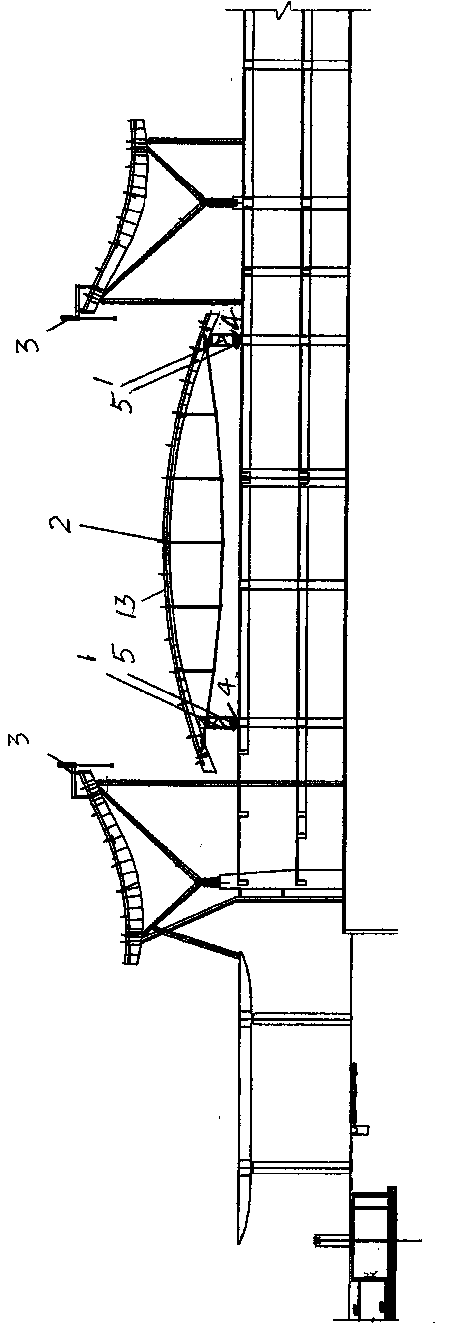 Large-sized steel structure integral translation and hoisting combination construction process