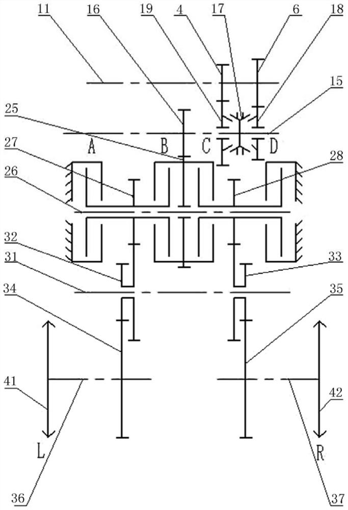 Gearbox of tracked carrier for agriculture and forestry