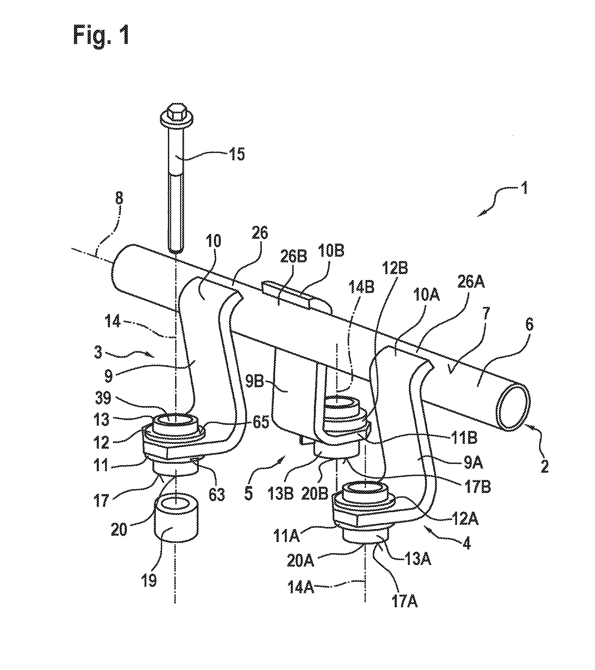 Holder for fastening a fuel distributor to an internal combustion engine, and connecting method