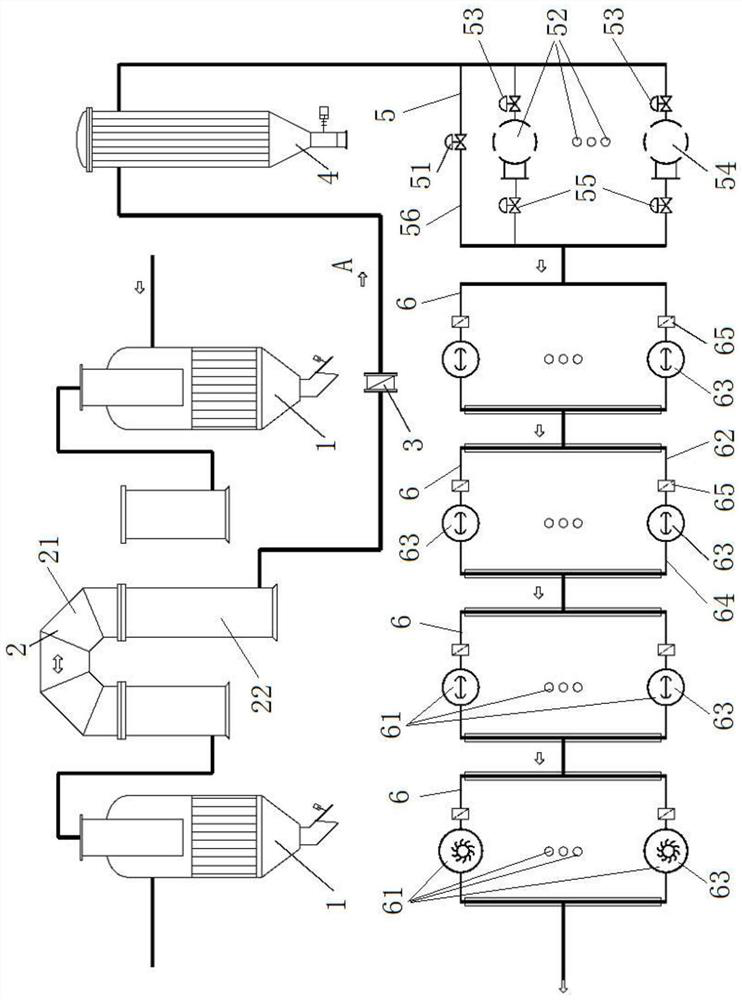 Vacuum refining waste gas treatment system and vacuum refining waste gas treatment method