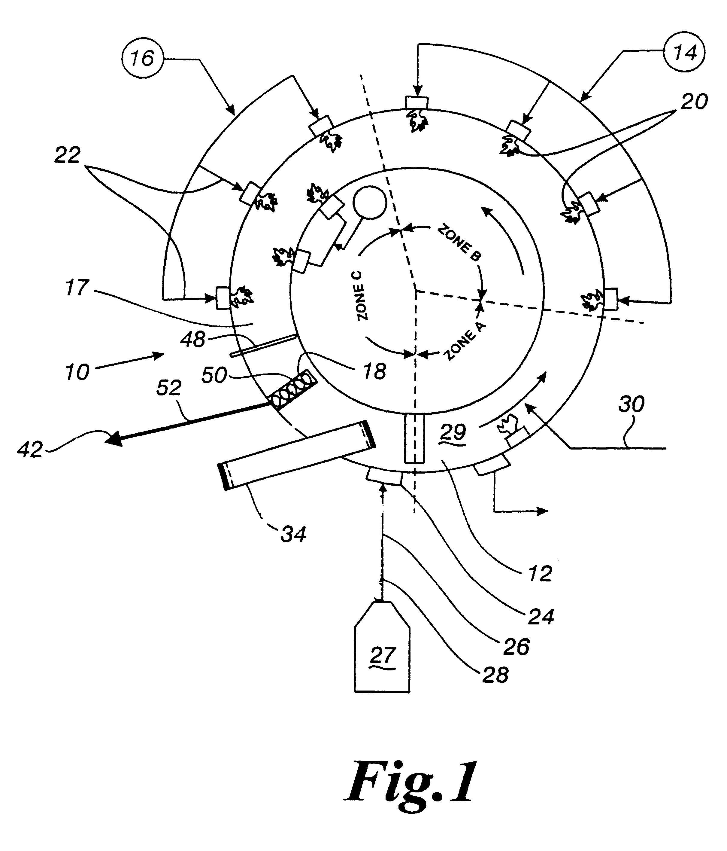 Iron production method of operation in a rotary hearth furnace and improved furnace apparatus