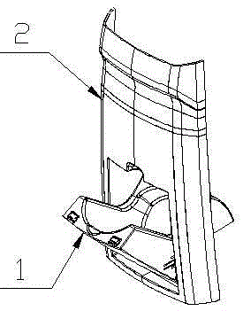 A rotation matching structure between the central control box and the cup holder of an automobile