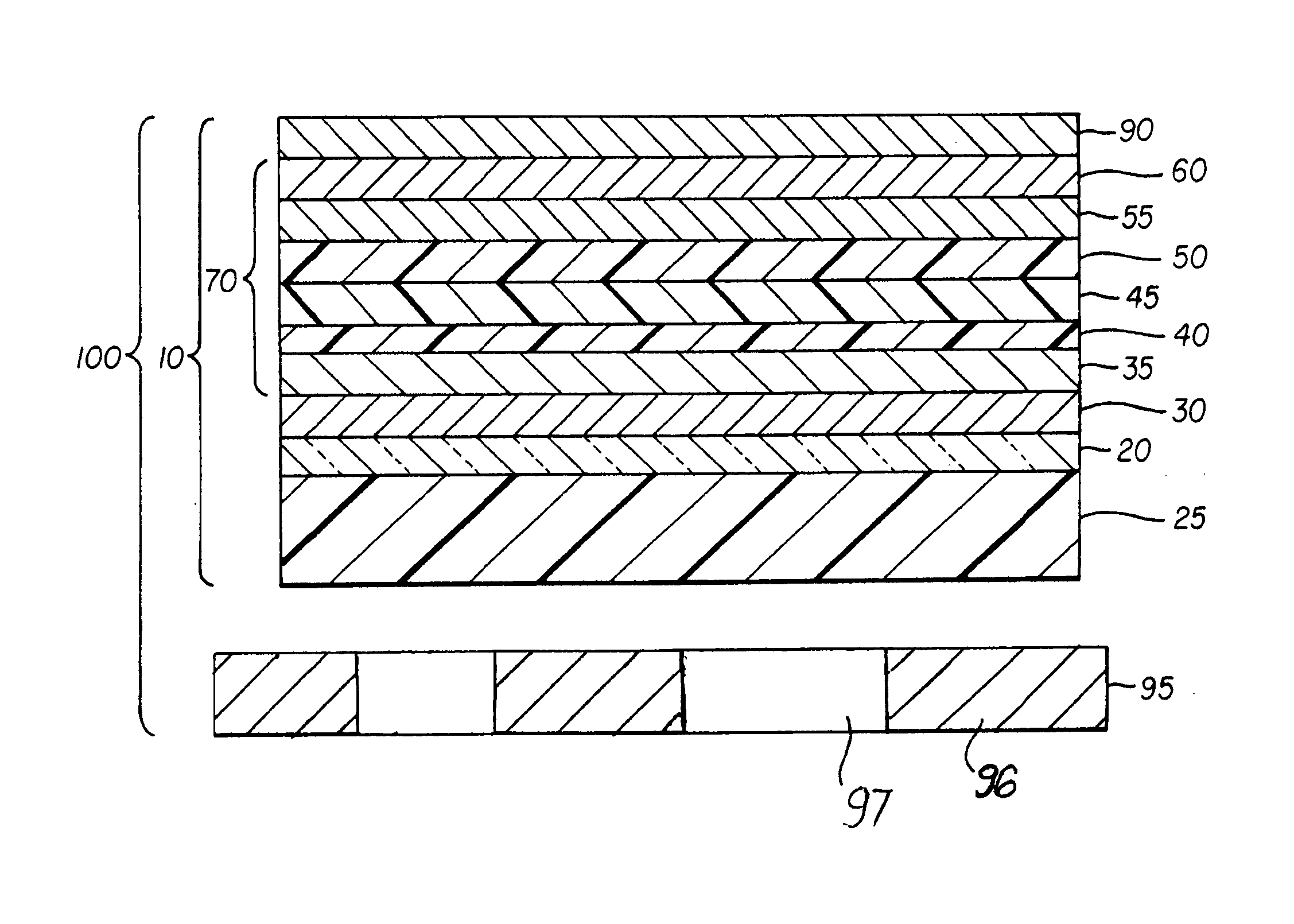 Light emitting devices with patterned angular color dependency