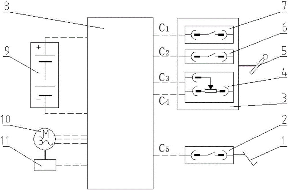 Standing driving type forklift braking system