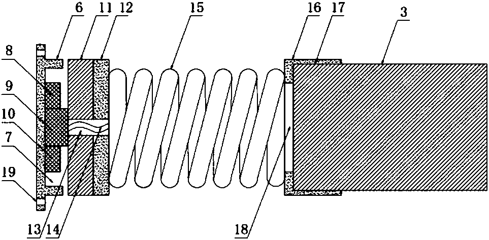 Wear sensing device for graphene carbon motor carbon brush component and use method of wear sensing device