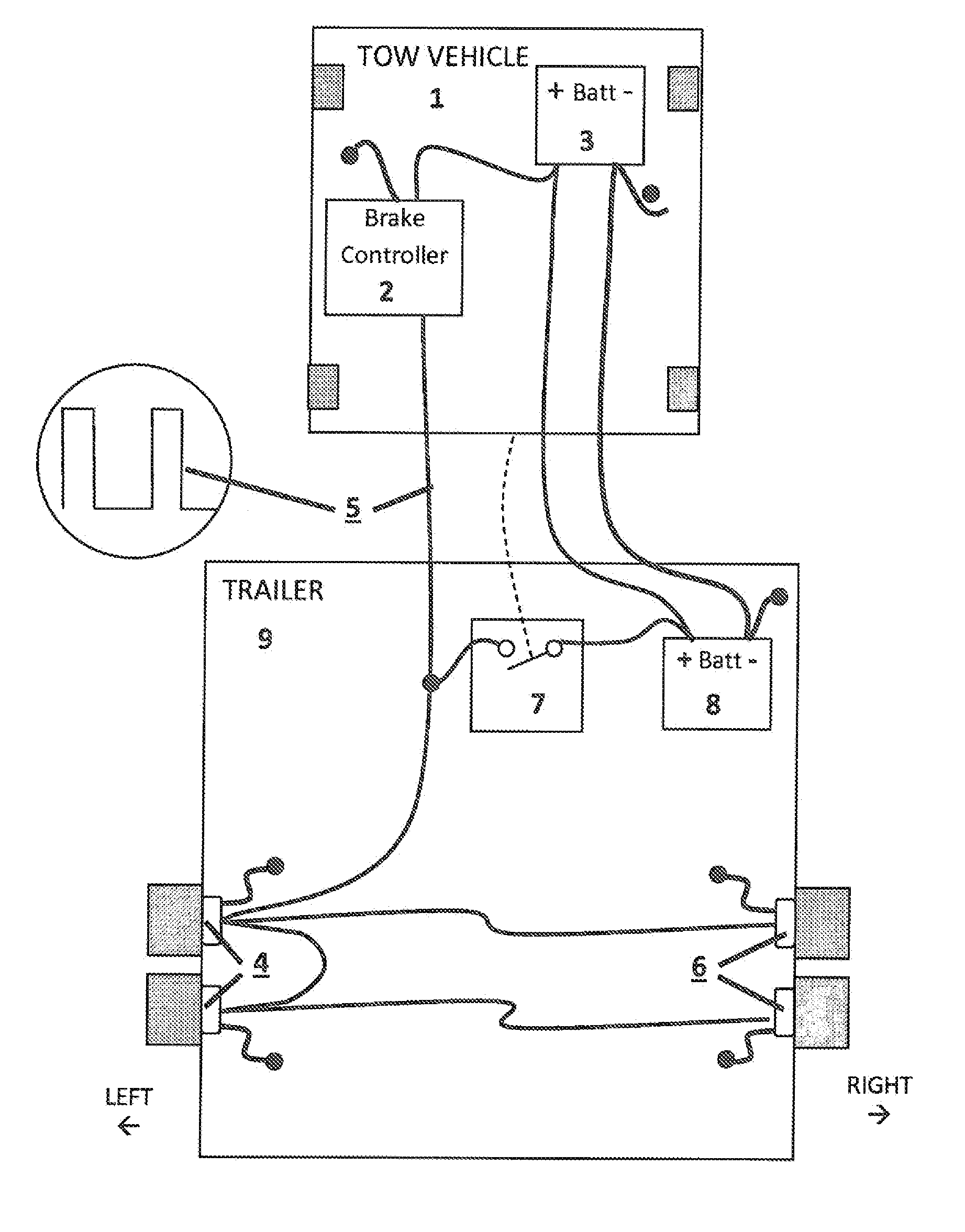 Trailer Sway Detection and Method for Reducing Trailer Sway Utilizing Trailer Brakes