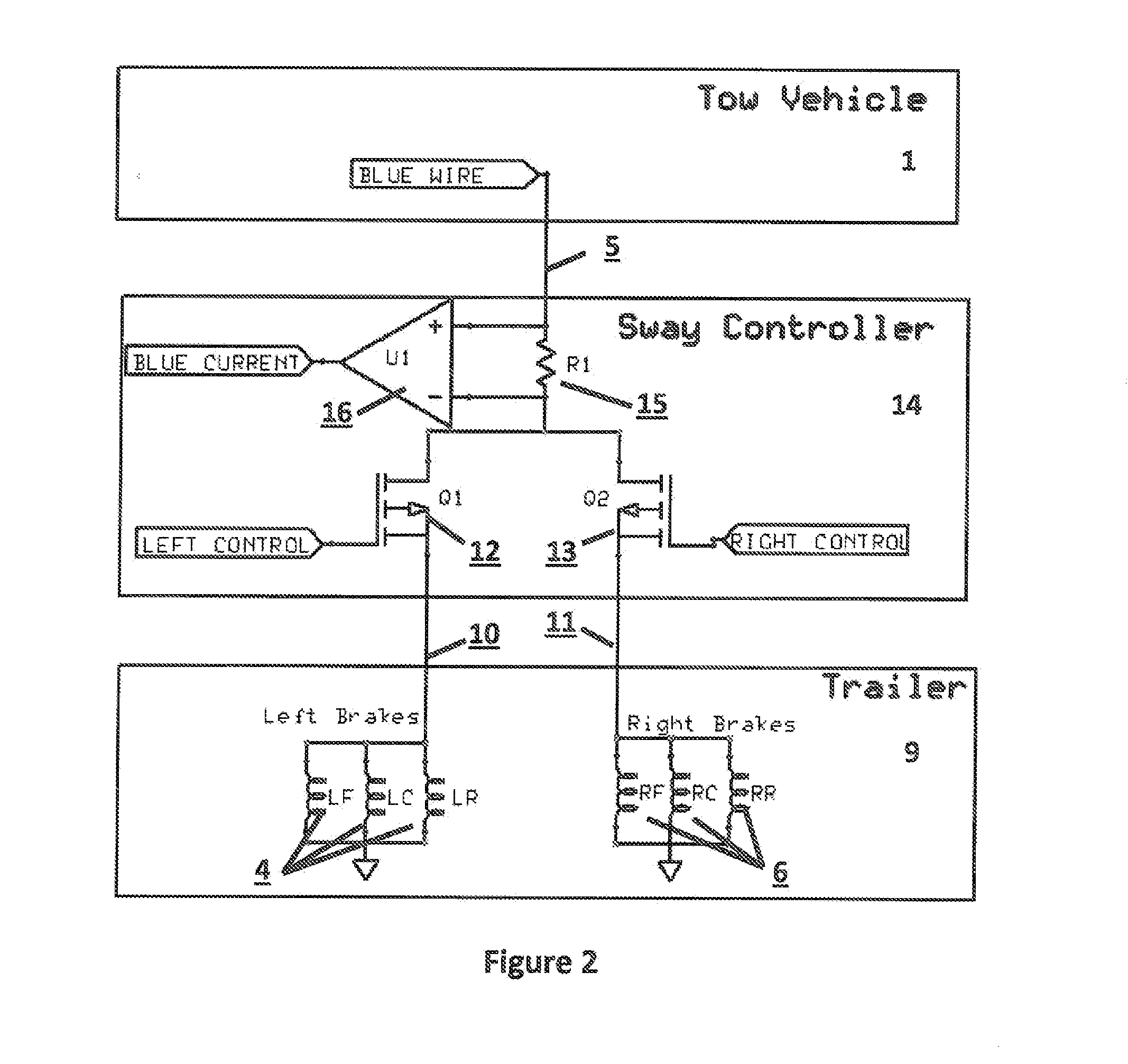 Trailer Sway Detection and Method for Reducing Trailer Sway Utilizing Trailer Brakes