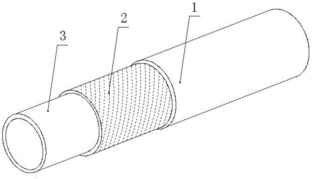 A three-layer composite liquid crystal polymer reinforced pipe