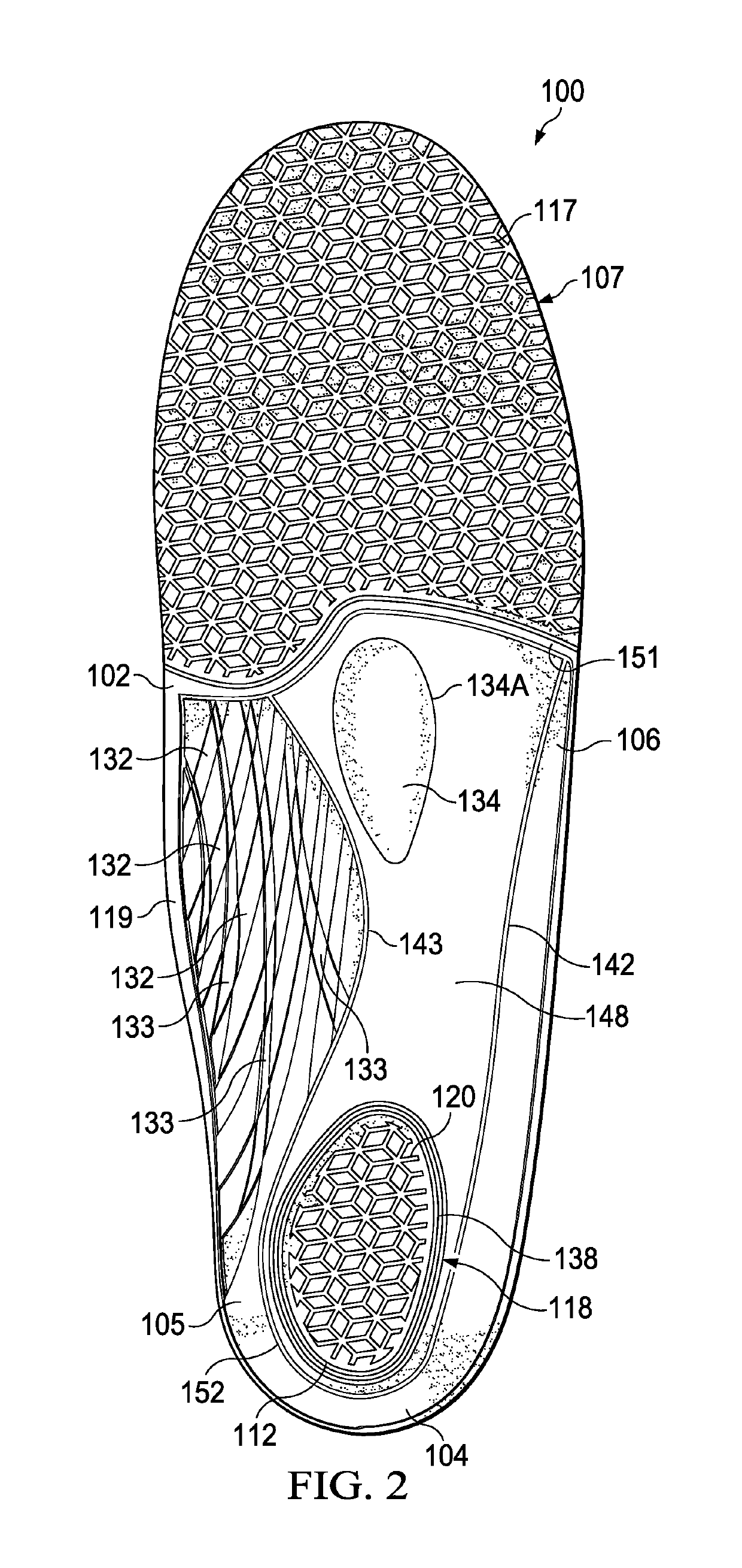 Contoured support shoe insole