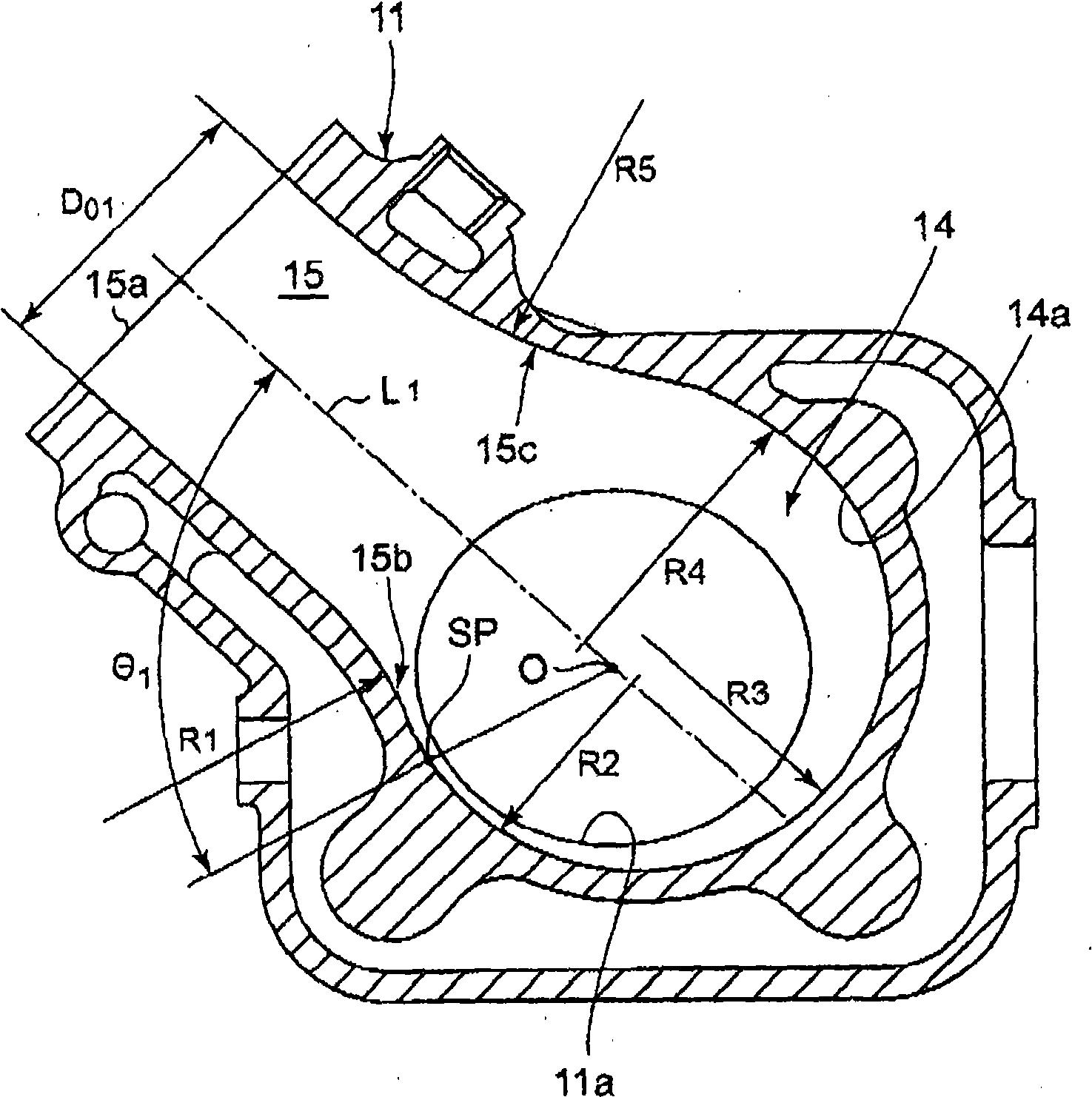 Structure of exhaust gas separation device of internal combustion engine