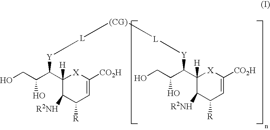 Multivalent neuraminidase inhibitor conjugates