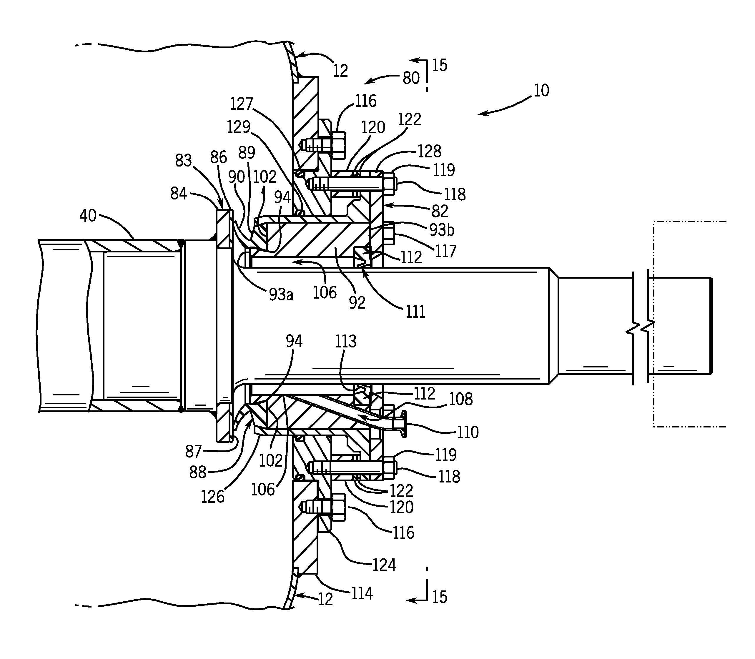 Cheese vat having adjustable shaft seal assembly