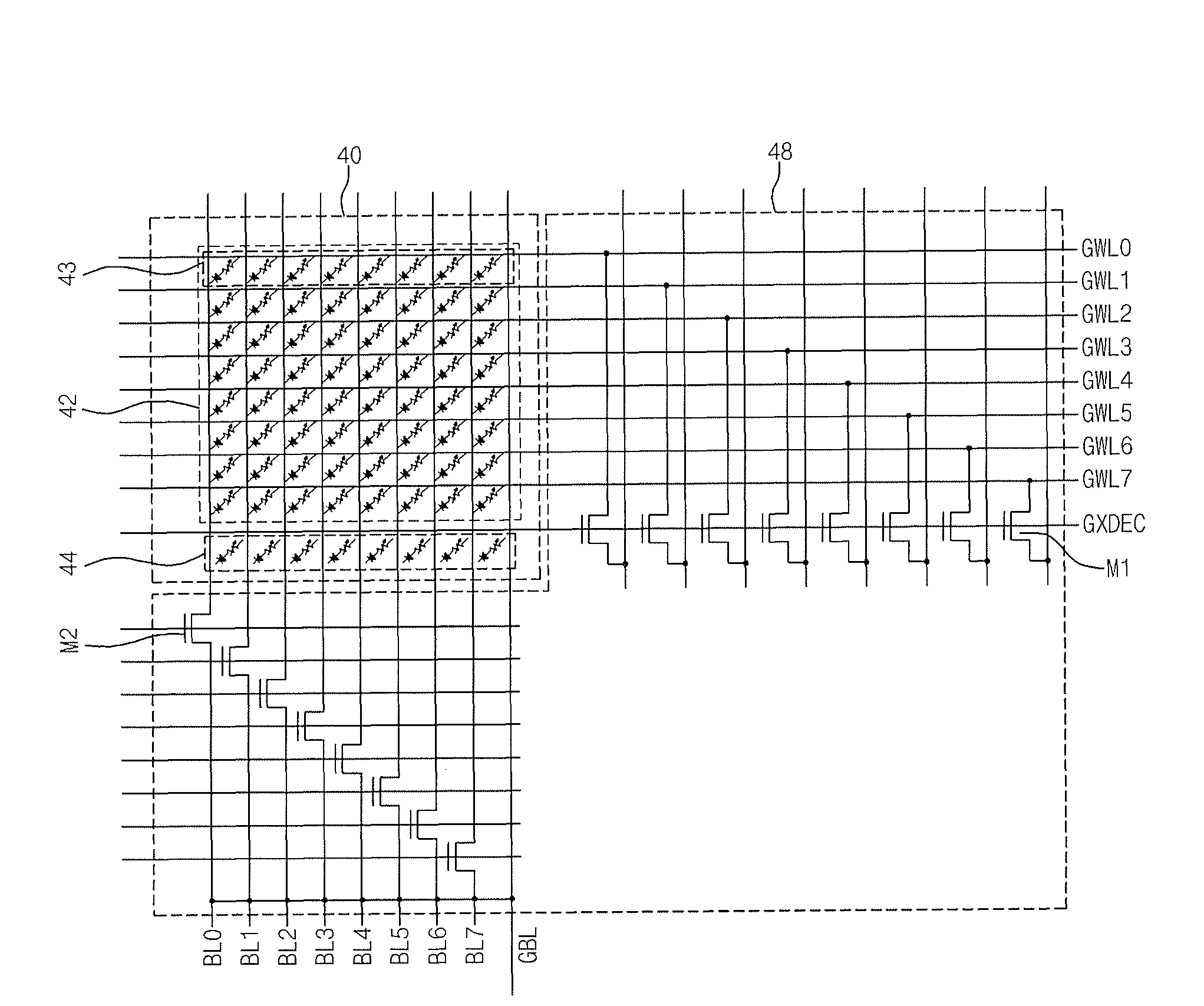 Phase change random access memory and layout method of the same