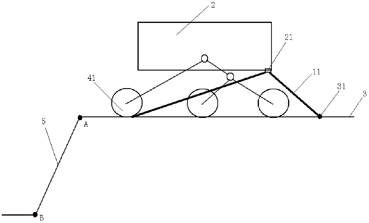A rope-assisted driving away device suitable for a probe car