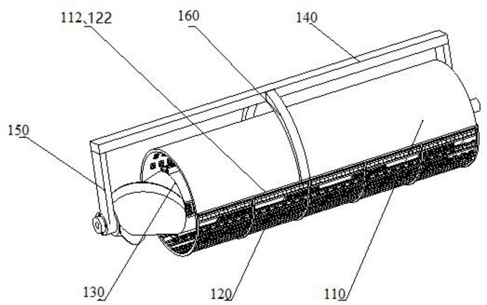 An axial-flow rigid-flexible coupling profiling corn threshing device