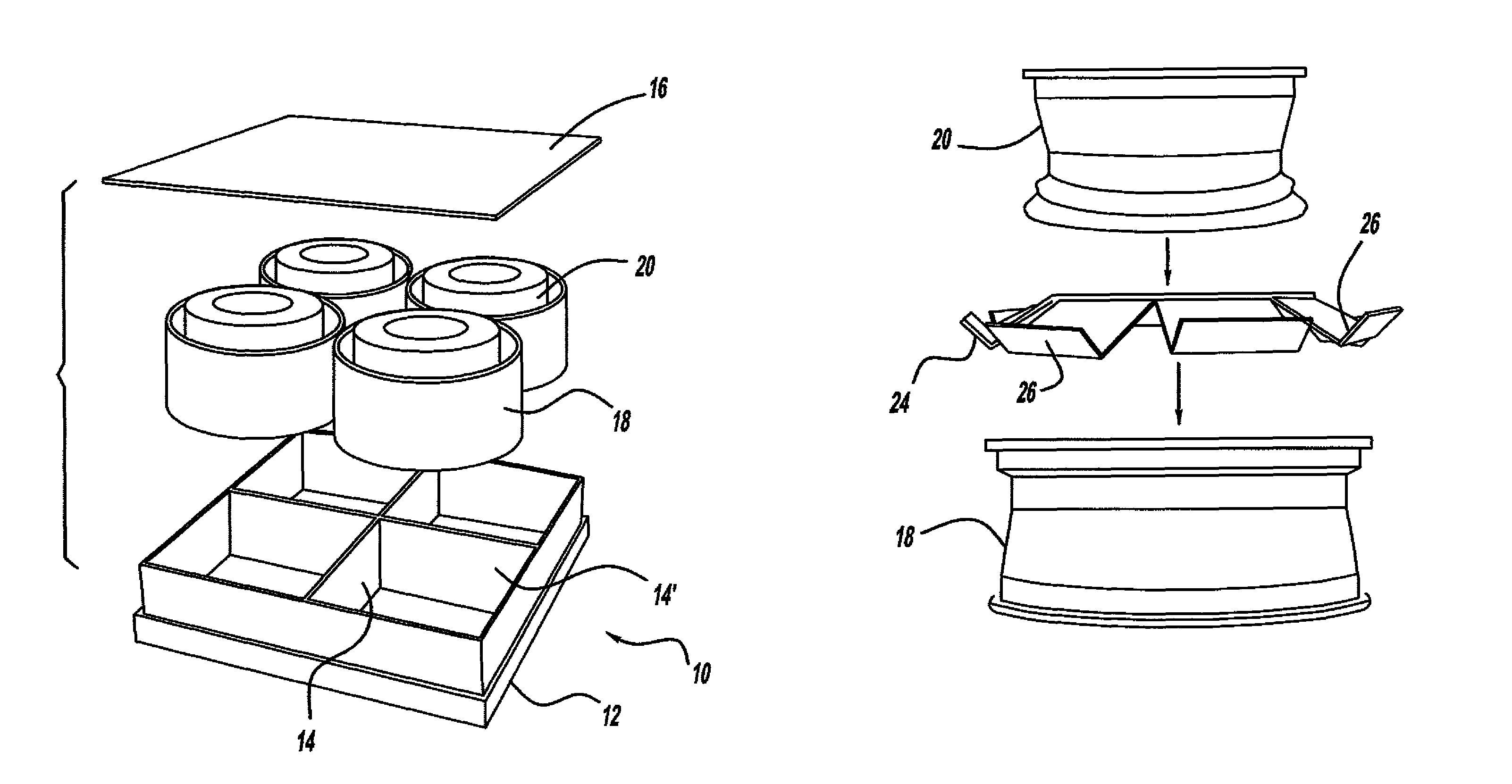 Nesting wheel packaging system