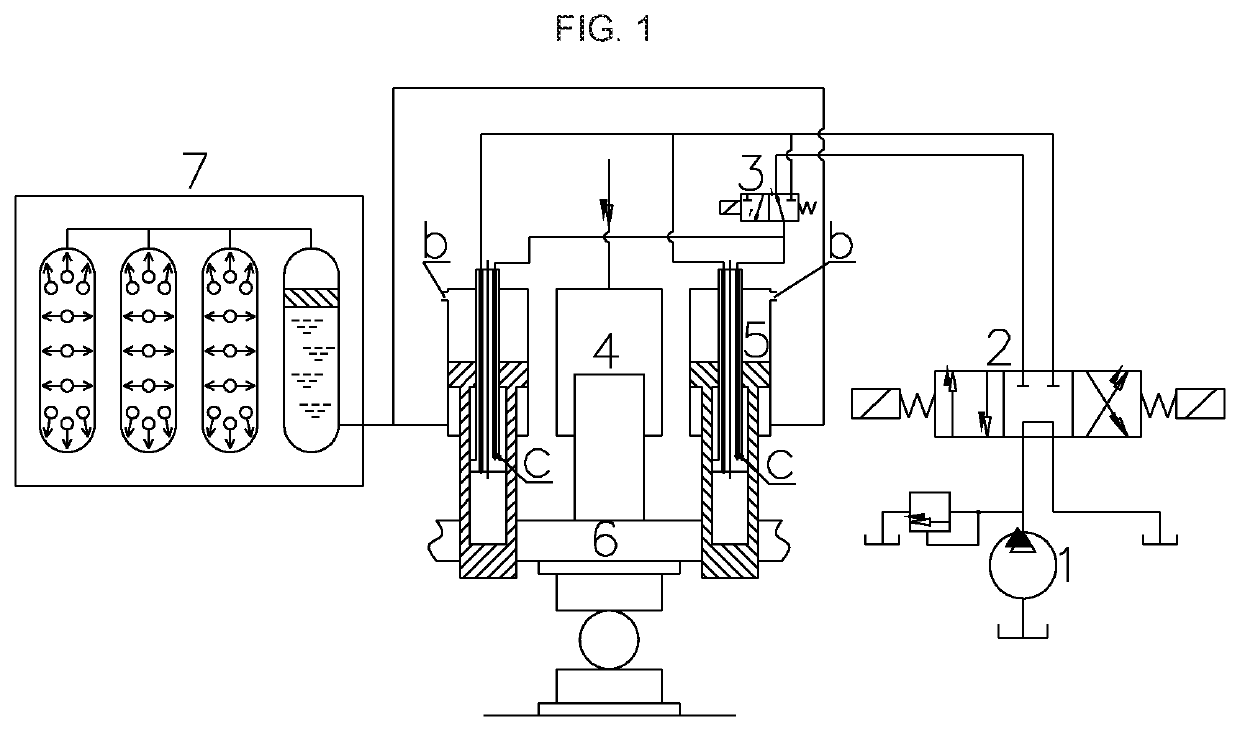 Efficient energy-saving return cylinder of hydraulic press and working method thereof